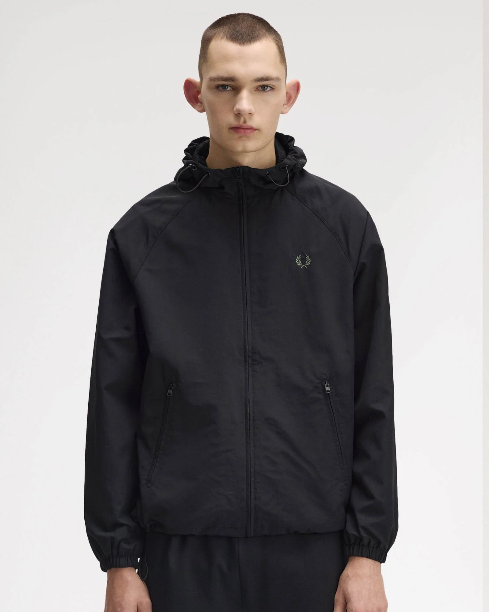 Fred Perry Mens Hooded Shell Jacket - Black 102 - Image 6