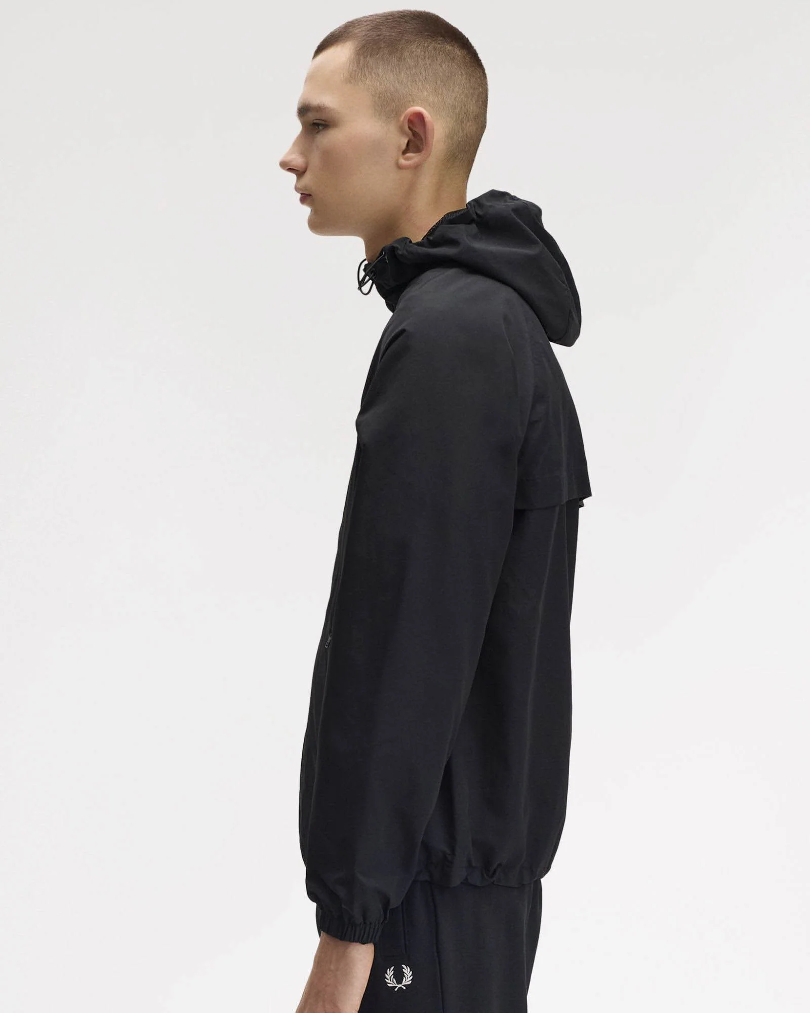 Fred Perry Mens Hooded Shell Jacket - Black 102 - Image 7