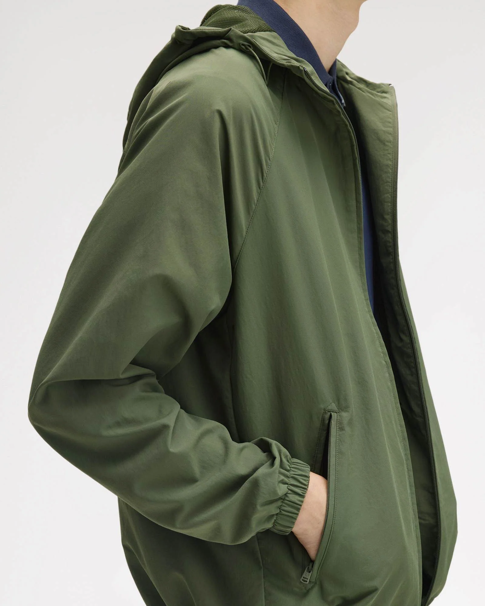 Fred Perry Mens Hooded Shell Jacket - Laurel Wreath Green W19 - Image 5