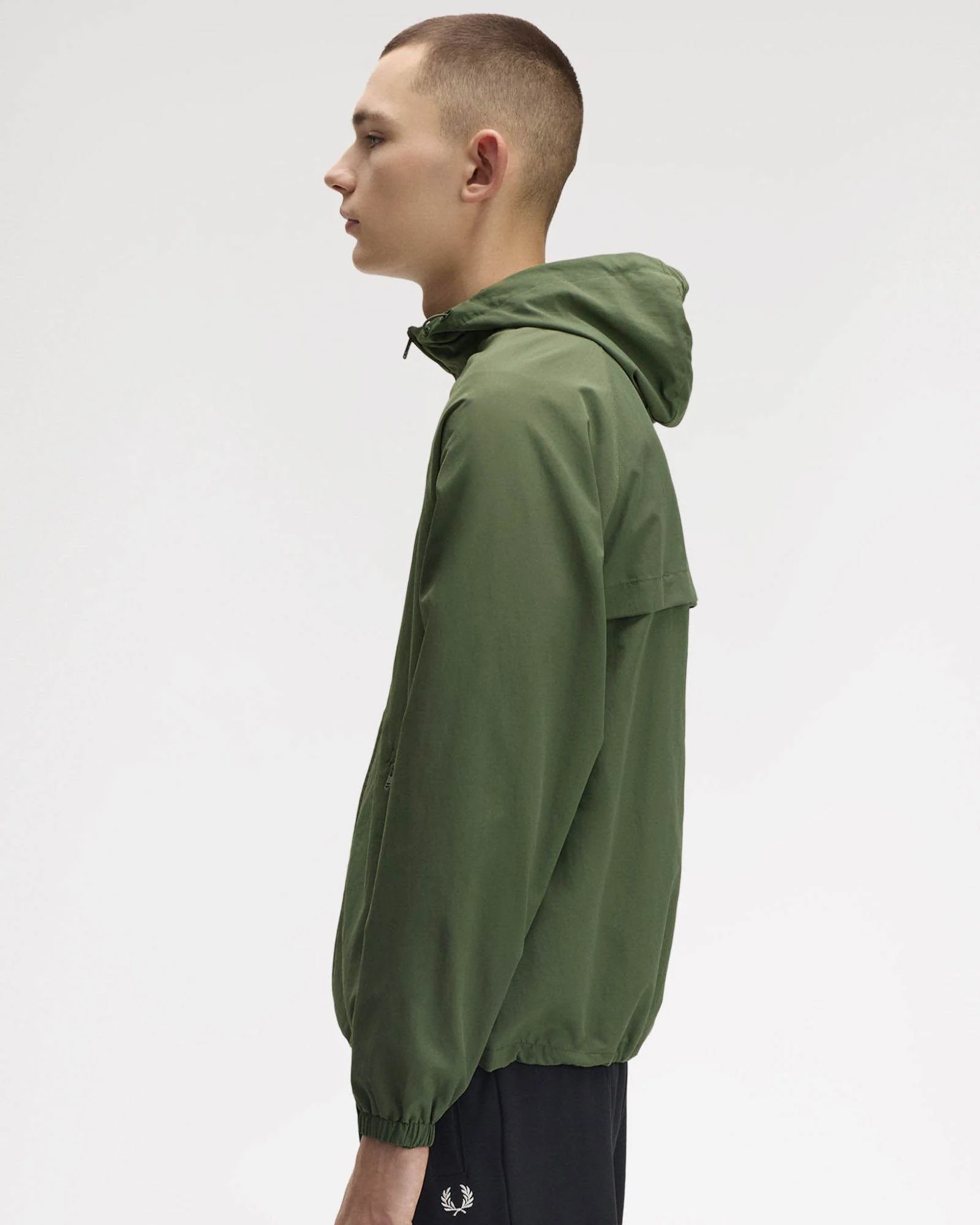 Fred Perry Mens Hooded Shell Jacket - Laurel Wreath Green W19 - Image 9