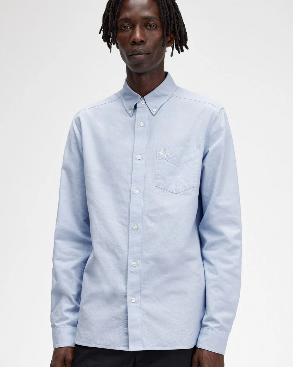 Fred Perry Mens Long Sleeve Oxford Shirt NOS - Light Smoke 146 - Image 4