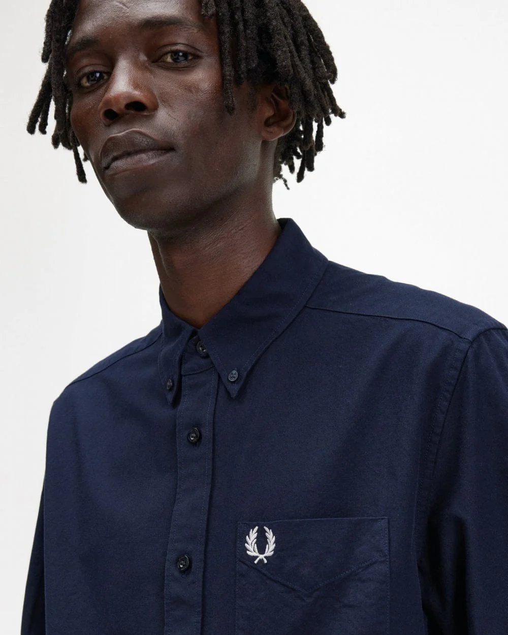Fred Perry Mens Long Sleeve Oxford Shirt NOS - Navy 608 - Image 3