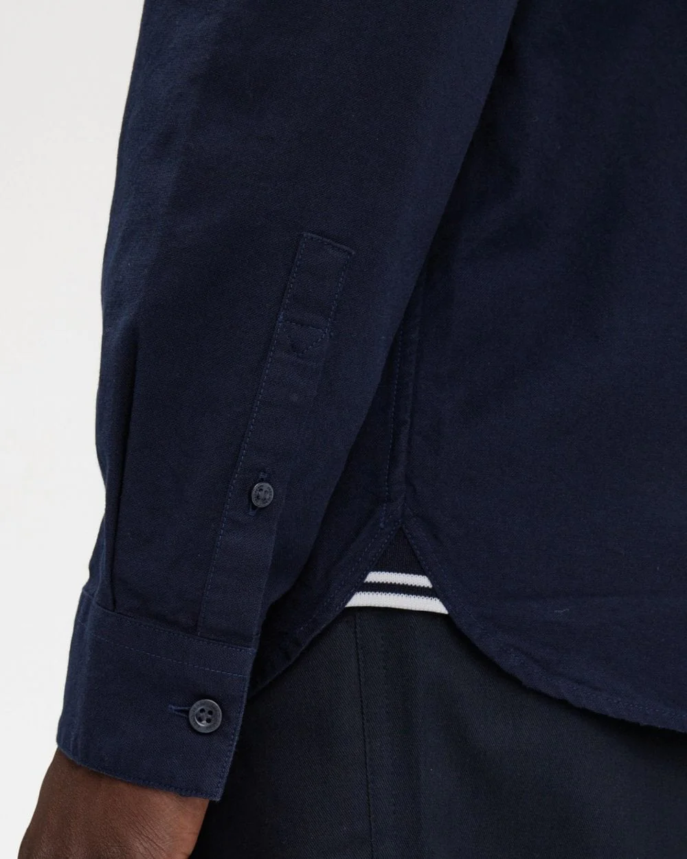 Fred Perry Mens Long Sleeve Oxford Shirt NOS - Navy 608 - Image 4