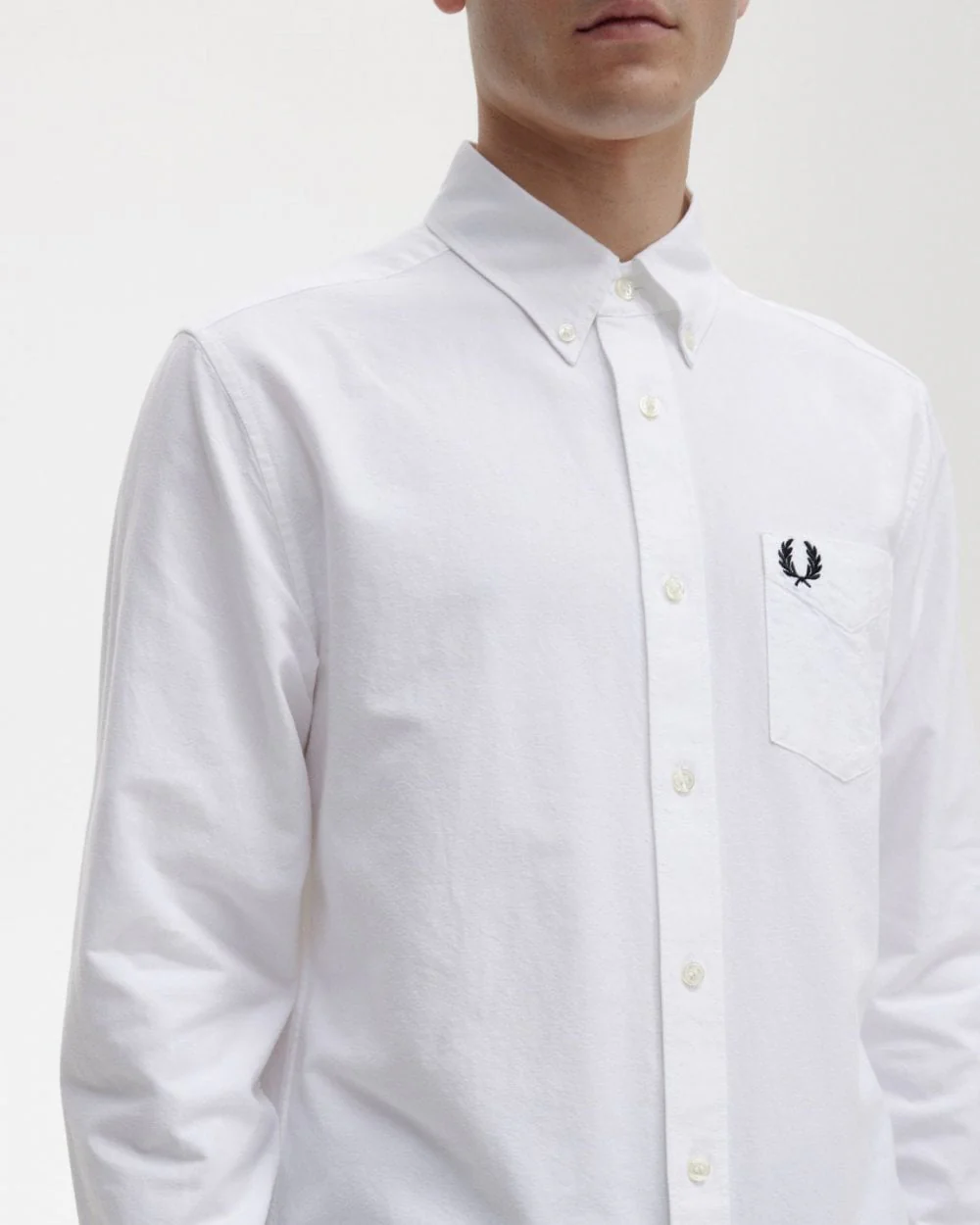 Fred Perry Mens Long Sleeve Oxford Shirt NOS - White 100 - Image 3