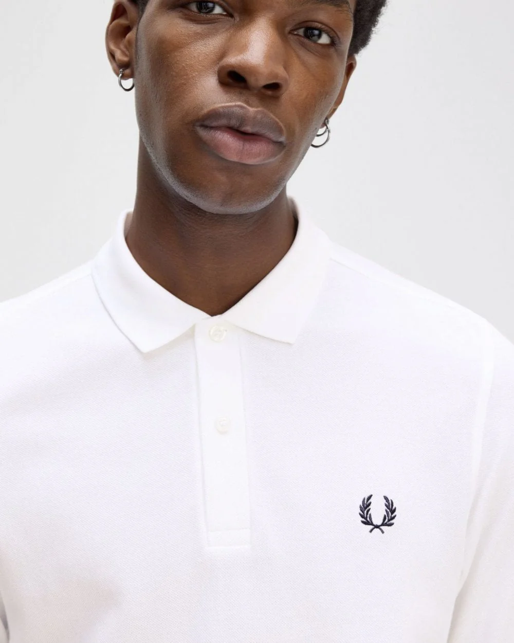 Fred Perry Mens Long Sleeve Plain Signature Polo Shirt NOS - White 100 - Image 3