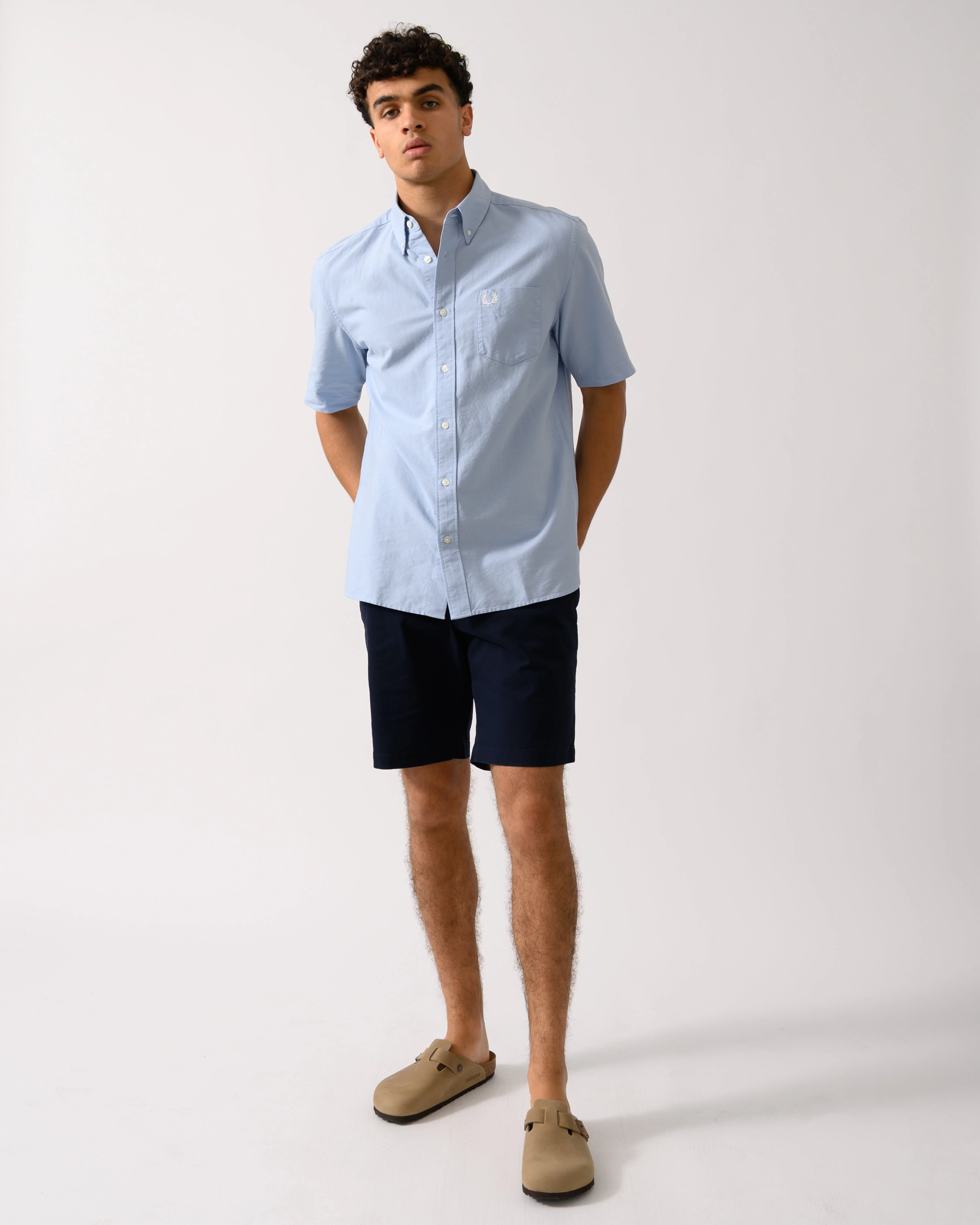 Fred Perry Mens Oxford Shirt - Light Smoke 146 - Image 2