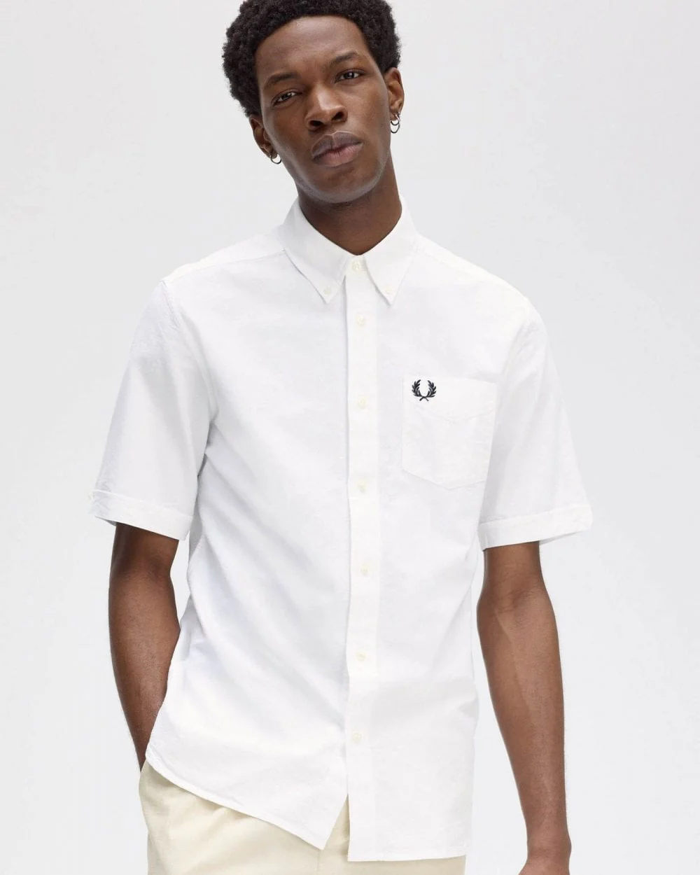 Fred Perry Mens Oxford Shirt NOS - White 100 - Image 2