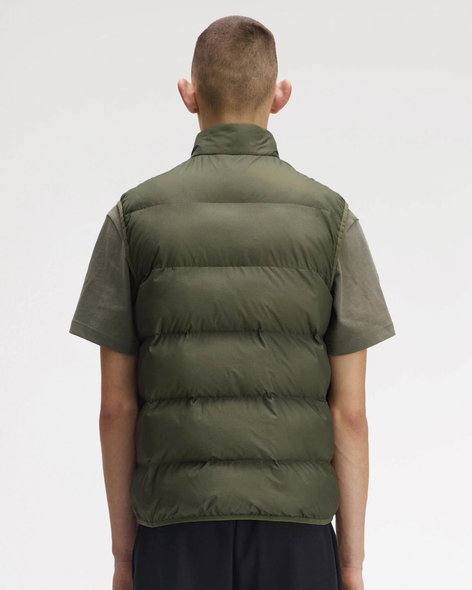 Fred Perry Mens Padded Gilet - Laurel Wreath Green X21 - Image 6
