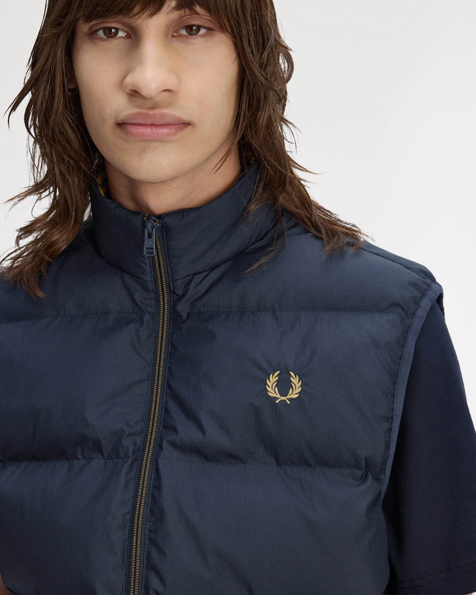 Fred Perry Mens Padded Gilet - Navy 608 - Image 4