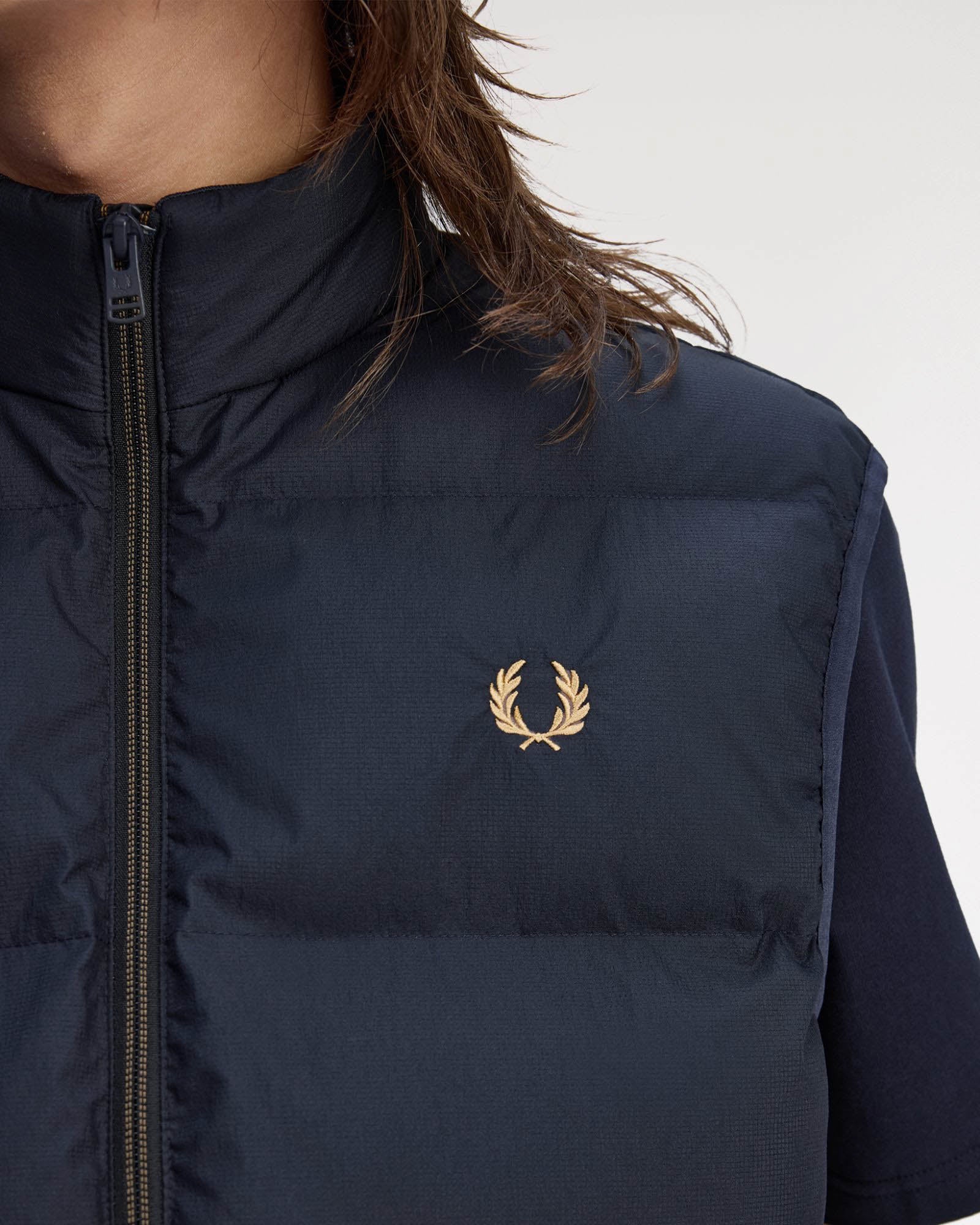 Fred Perry Mens Padded Gilet - Navy 608 - Image 8