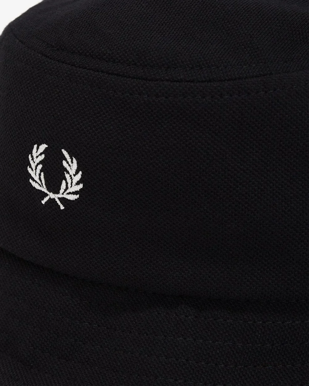 Fred Perry Mens Pique Bucket Hat - Black/Snow White 843 - Image 3