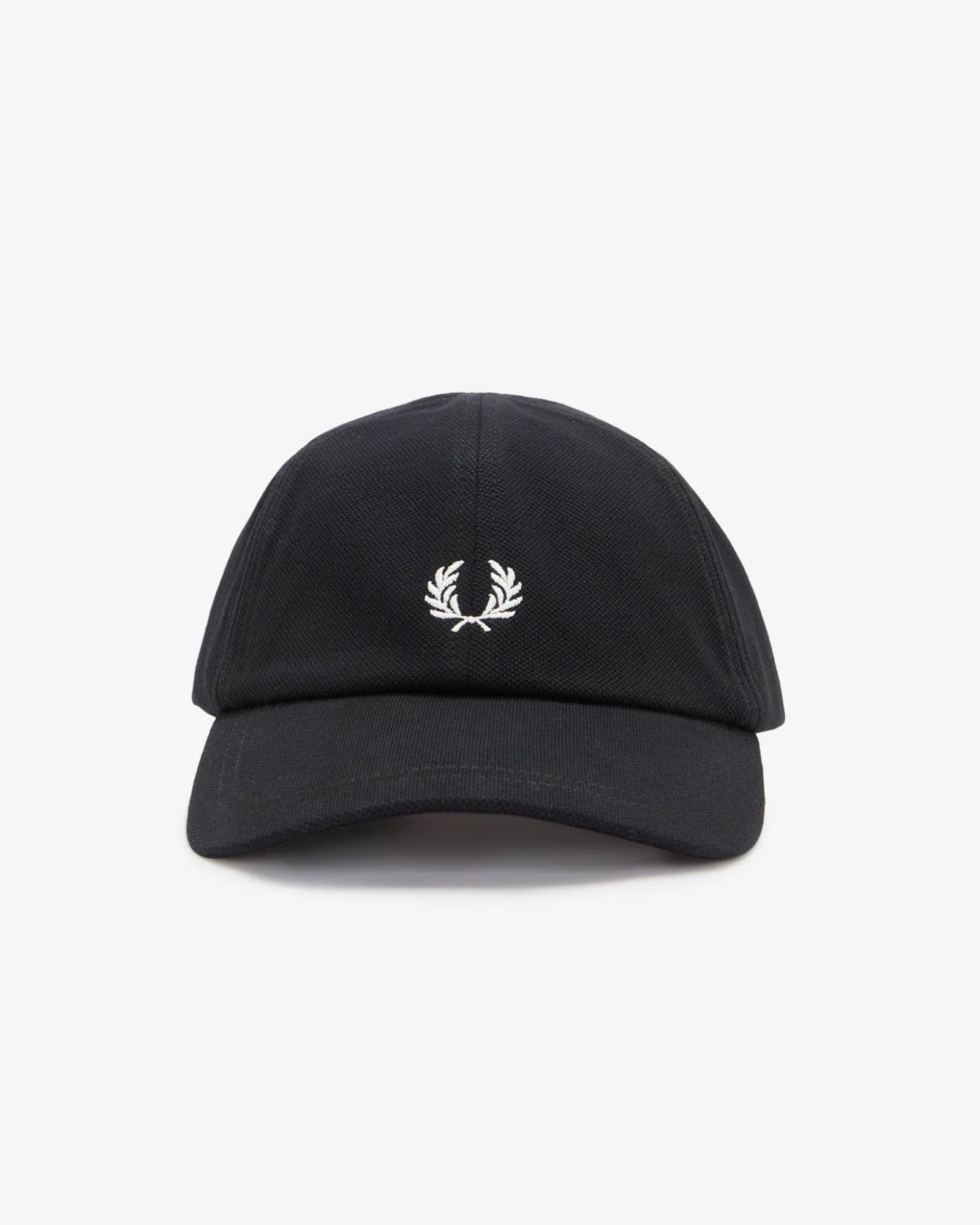 Fred Perry Mens Pique Classic Cap - Black/Snow White 843 - Image 2