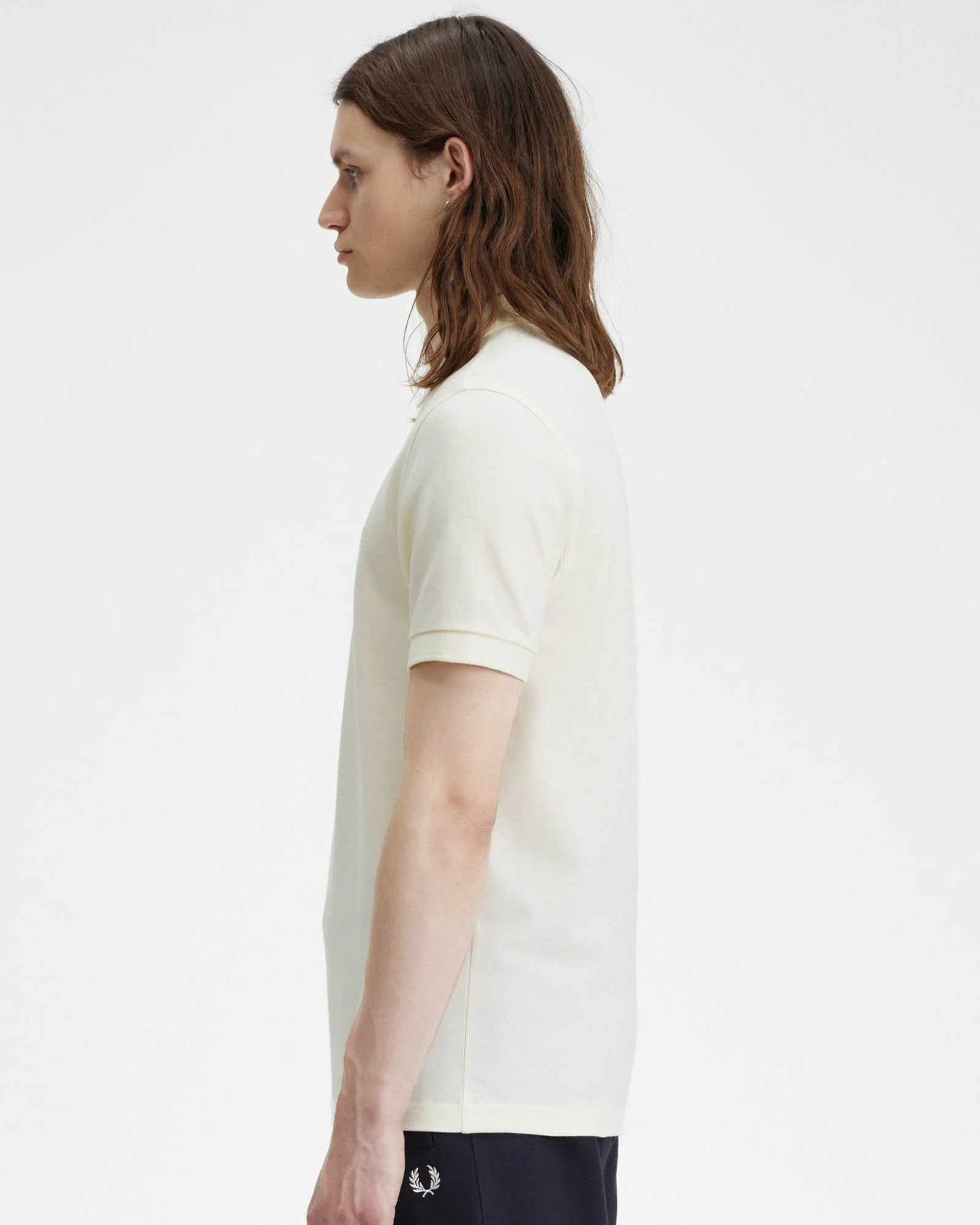 Fred Perry Mens Plain Signature Polo Shirt - Ecru/Oxblood V84 - Image 4