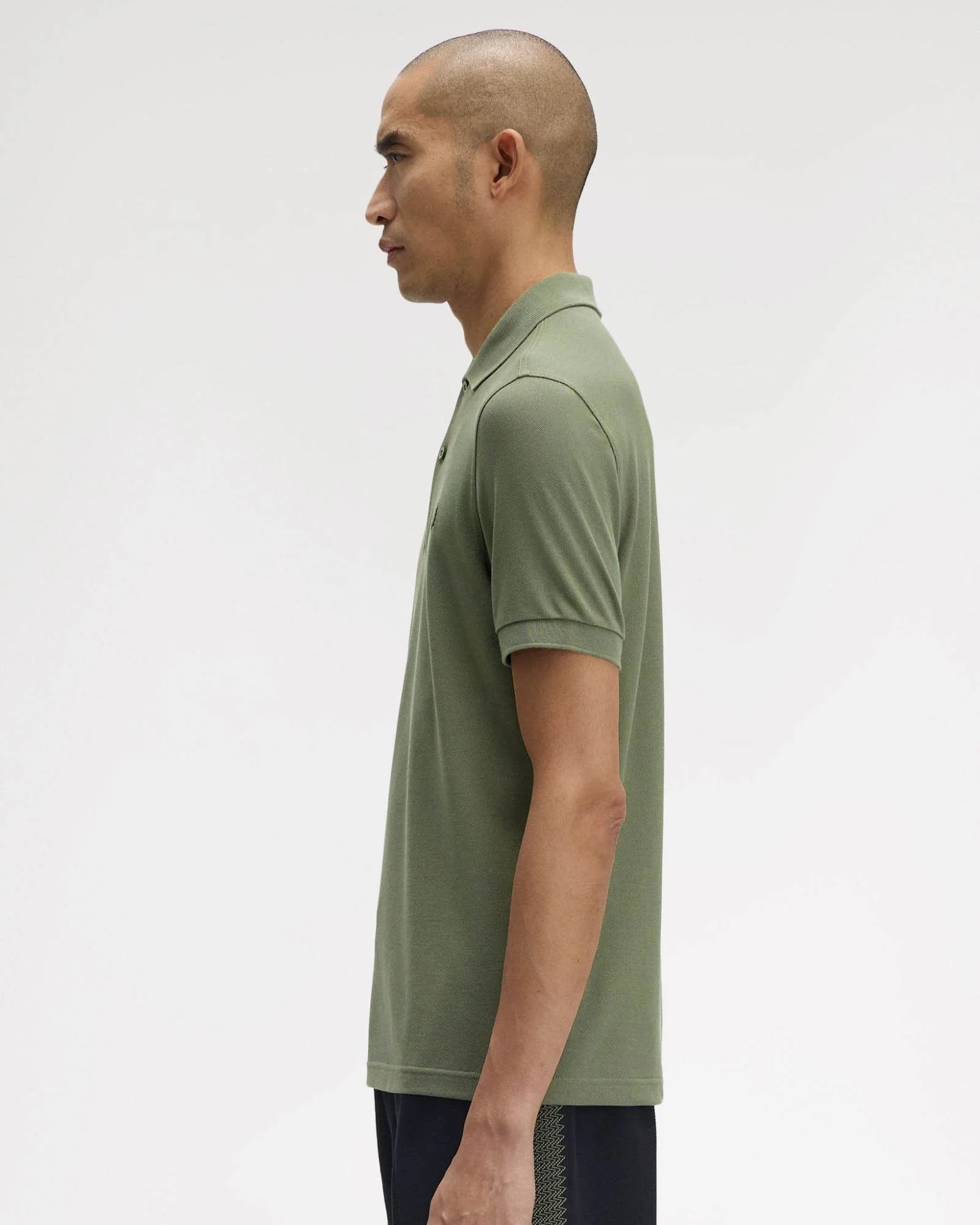 Fred Perry Mens Plain Signature Polo Shirt - Laurel Wreath Green/Black/Black Z50 - Image 5