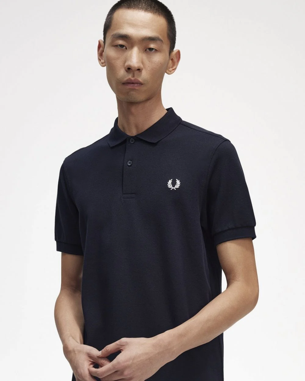 Fred Perry Mens Plain Signature Polo Shirt NOS - Navy 608 - Image 3