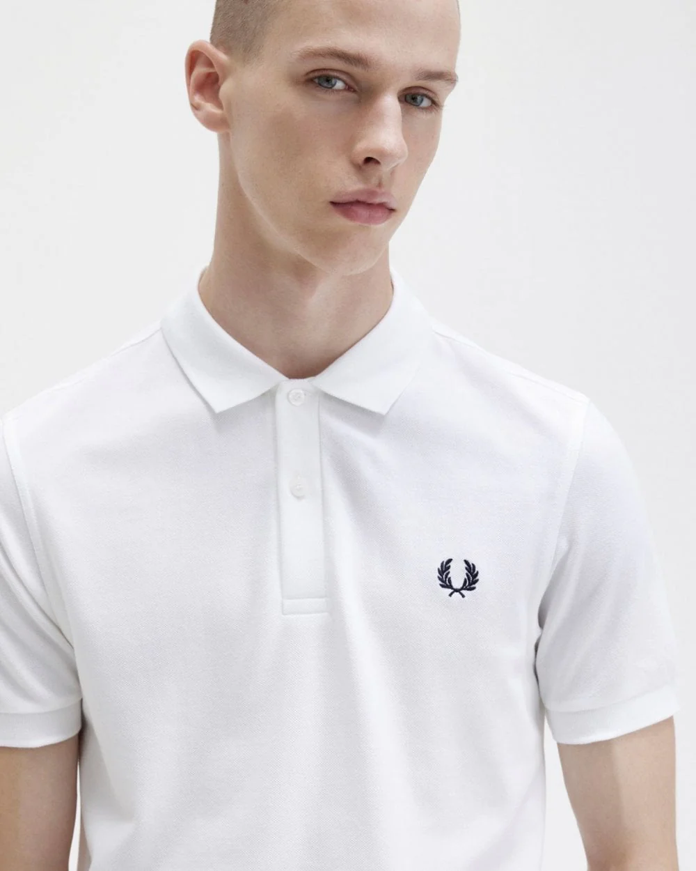 Fred Perry Mens Plain Signature Polo Shirt NOS - White 100 - Image 2