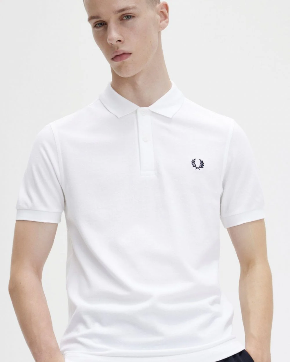 Fred Perry Mens Plain Signature Polo Shirt NOS - White 100 - Image 3