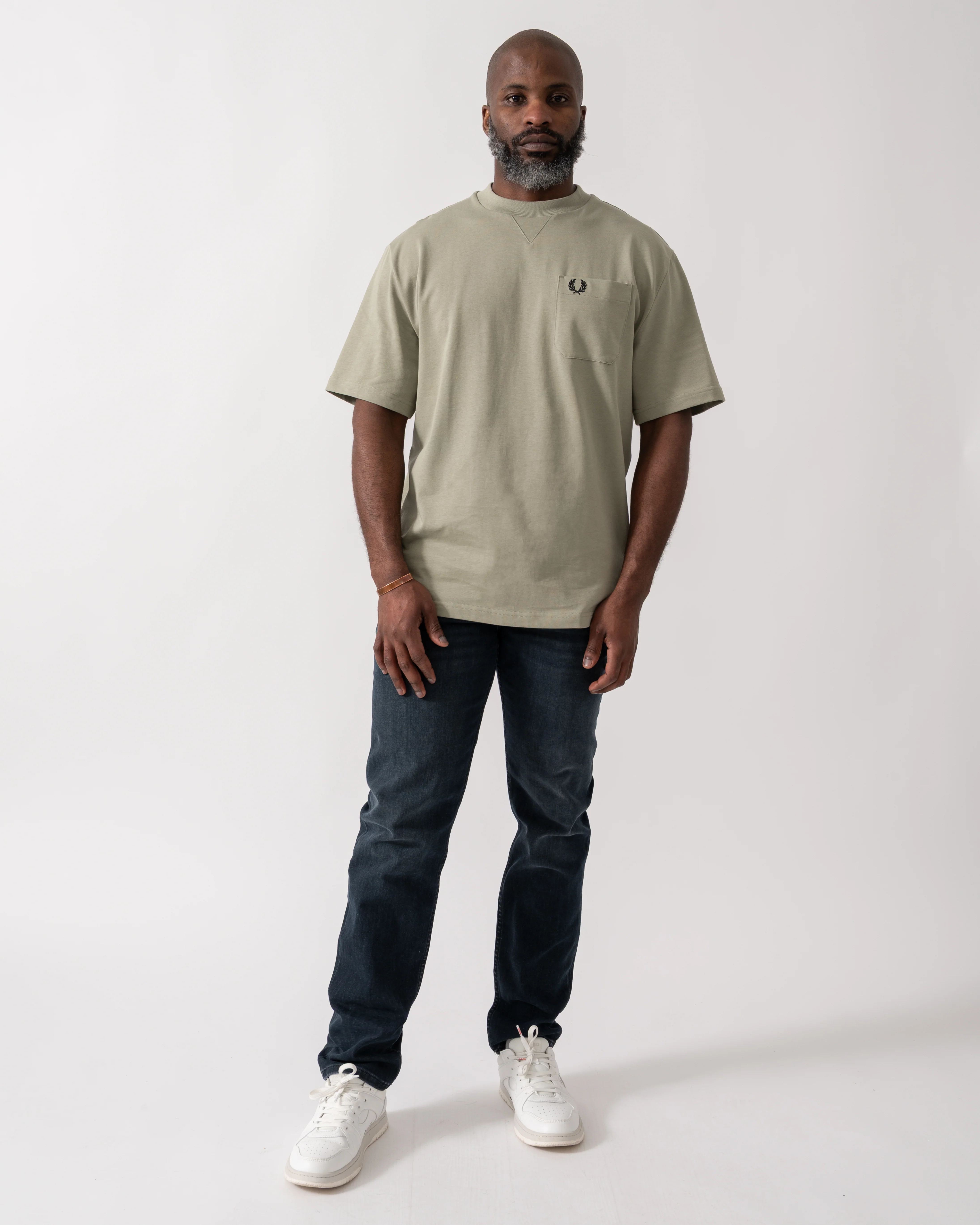 Fred Perry Mens Pocket Detail T-Shirt - Seagrass M37 - Image 2