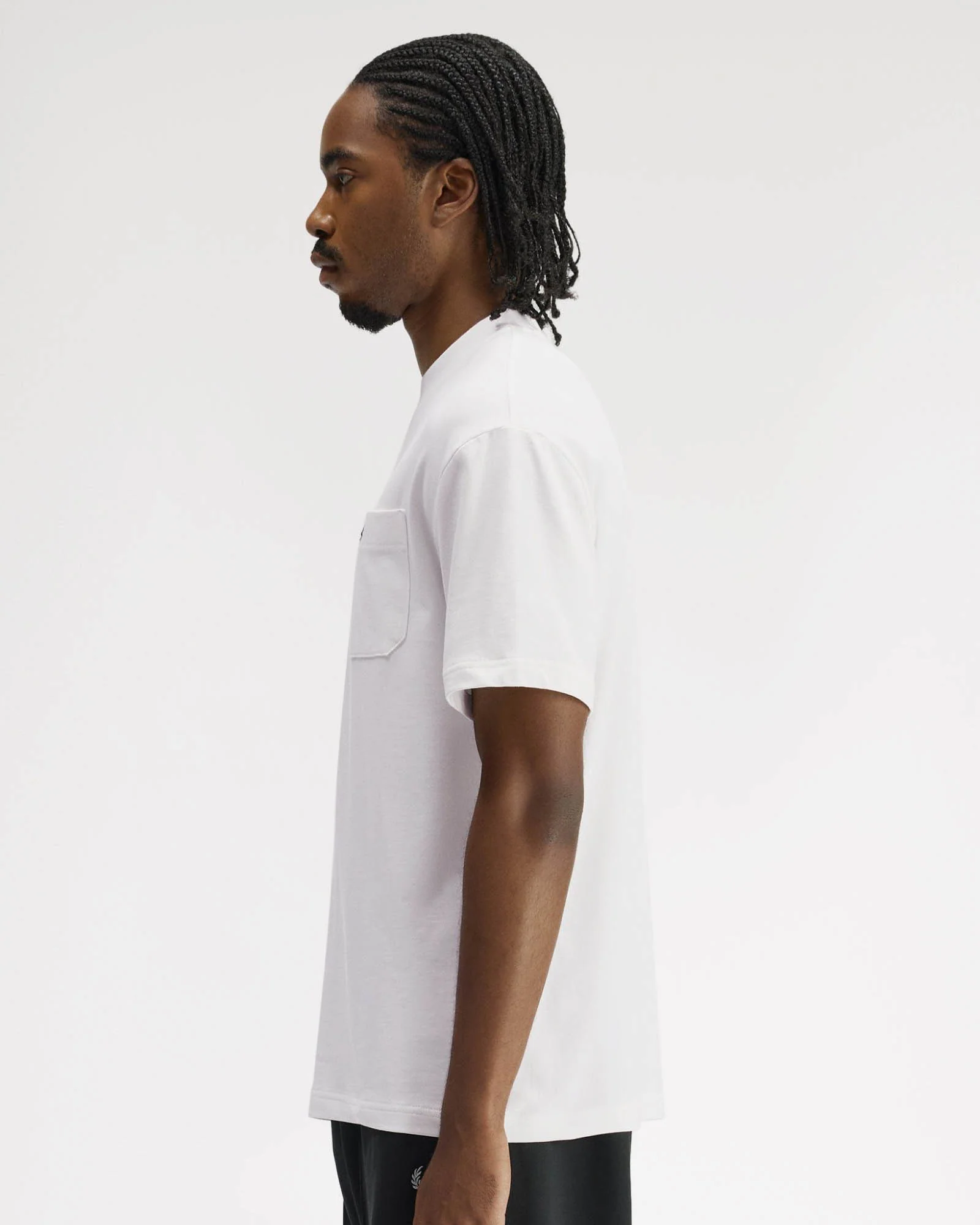 Fred Perry Mens Pocket Detail T-Shirt - Snow White 129 - Image 3