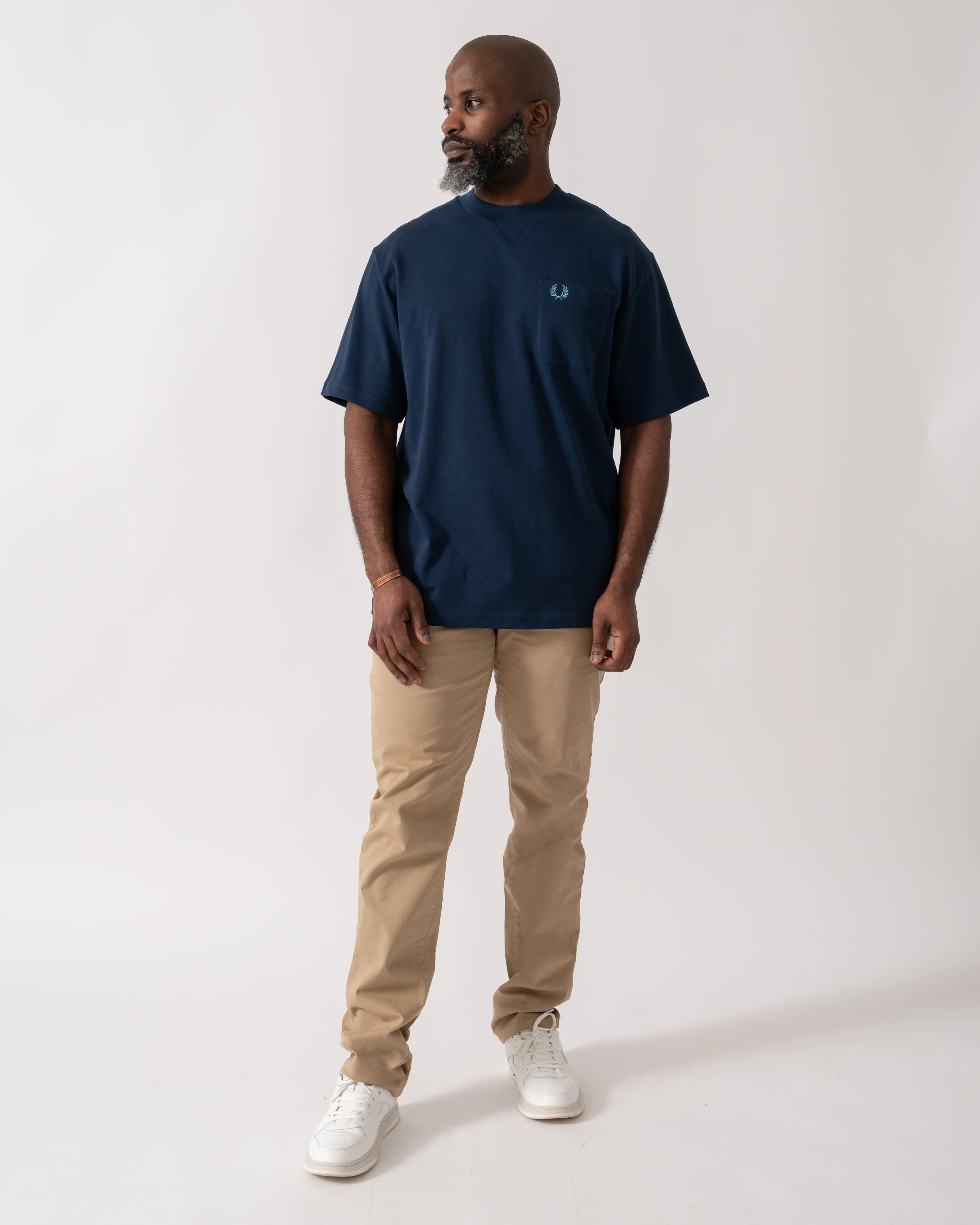 Fred Perry Mens Pocket Detail T-Shirt - Tennis Blue X86 - Image 2