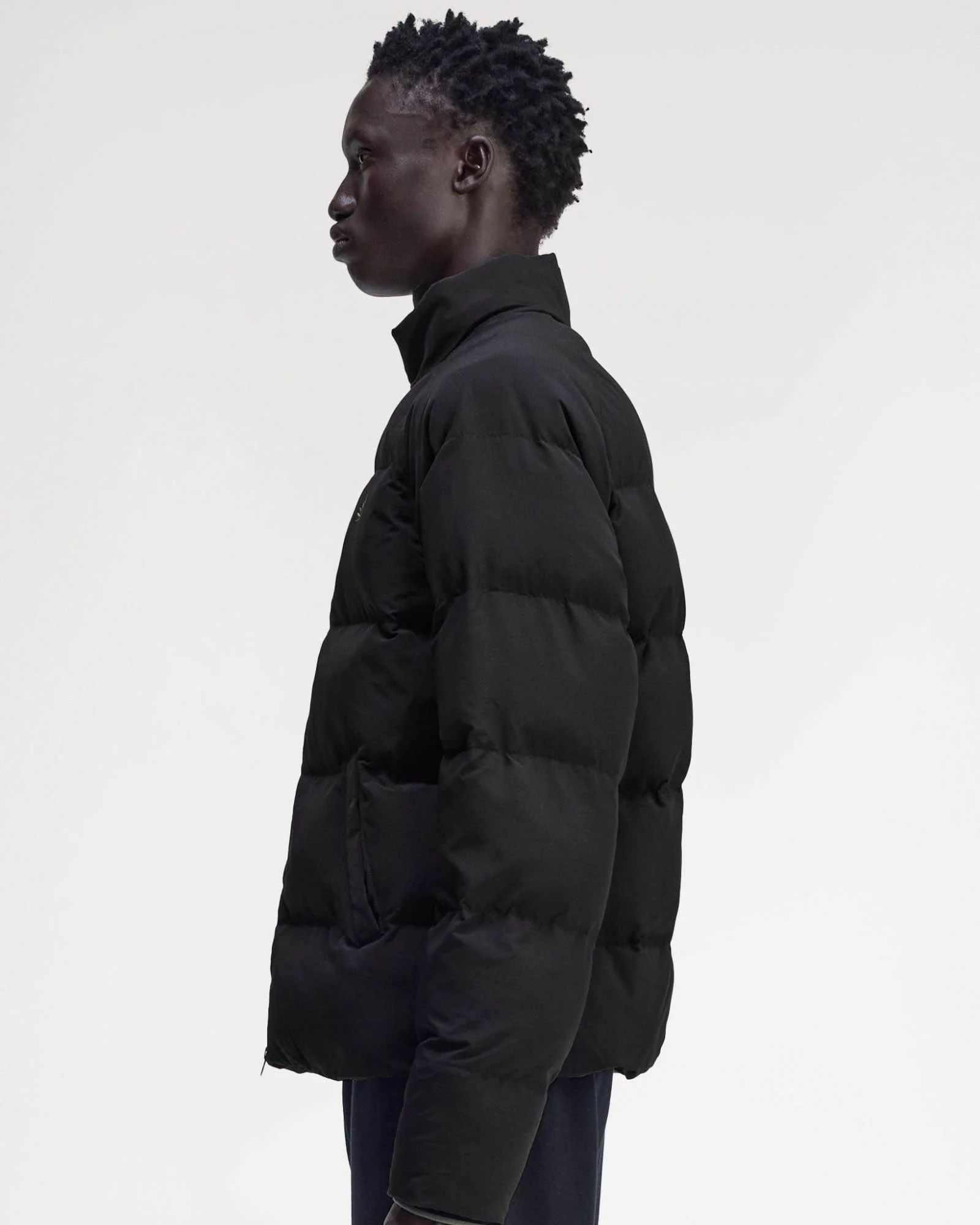 Fred Perry Mens Raglan Sleeve Padded Jacket - Black 102 - Image 10