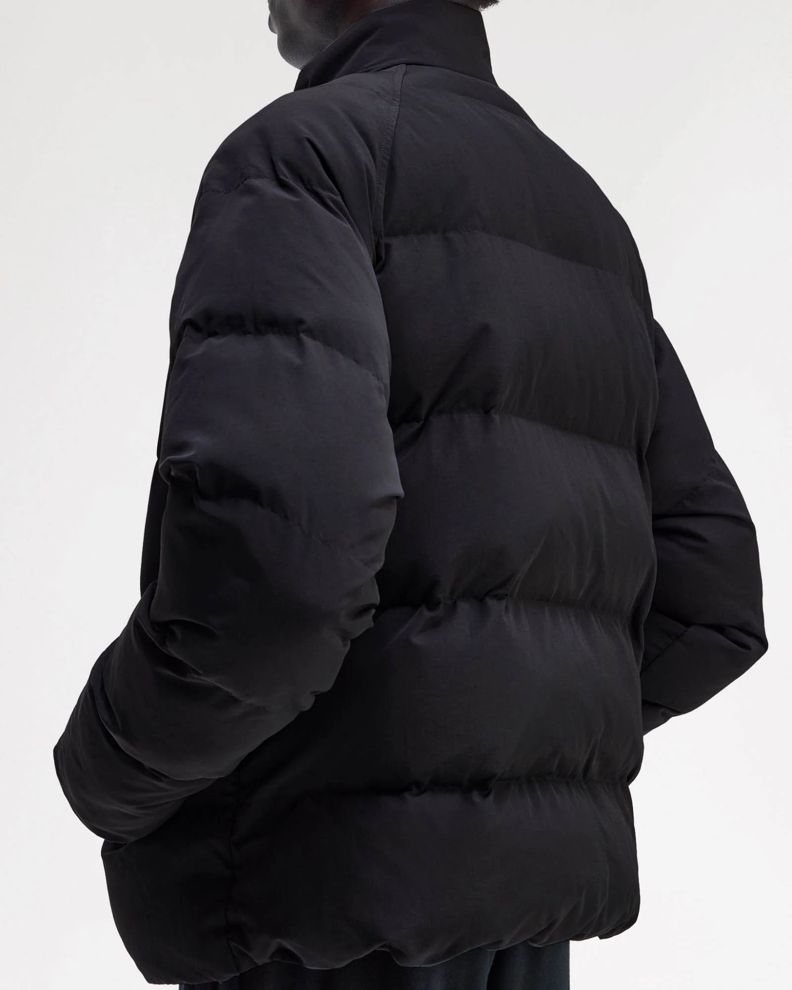 Fred Perry Mens Raglan Sleeve Padded Jacket - Black 102 - Image 5