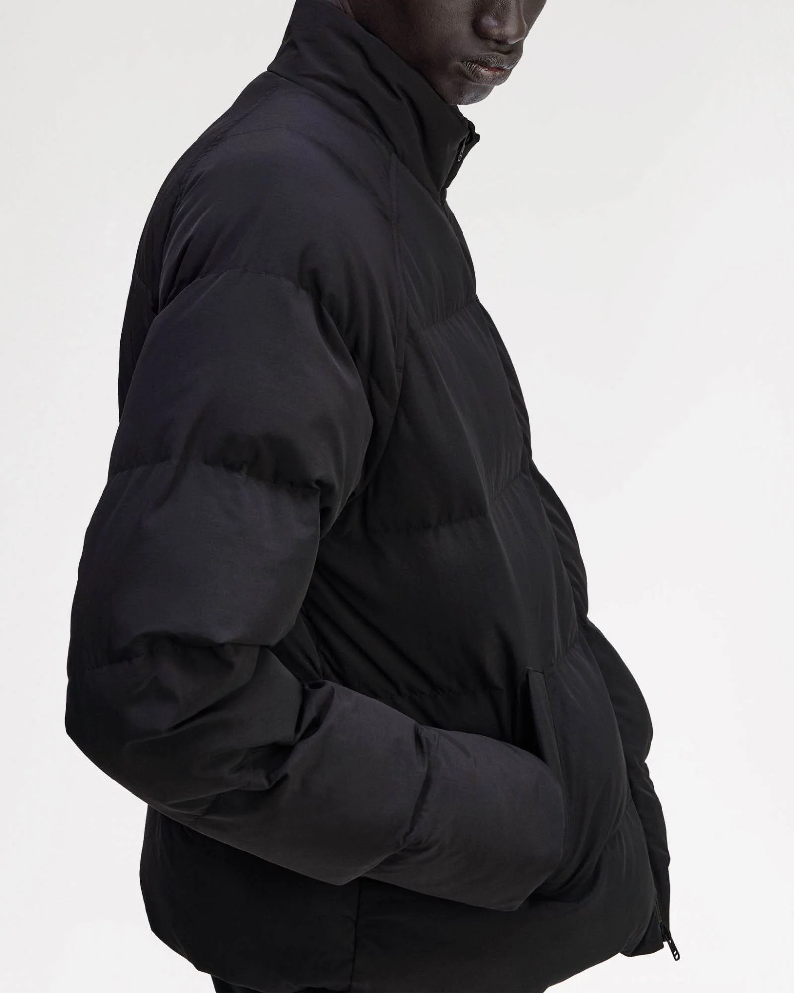 Fred Perry Mens Raglan Sleeve Padded Jacket - Black 102 - Image 6
