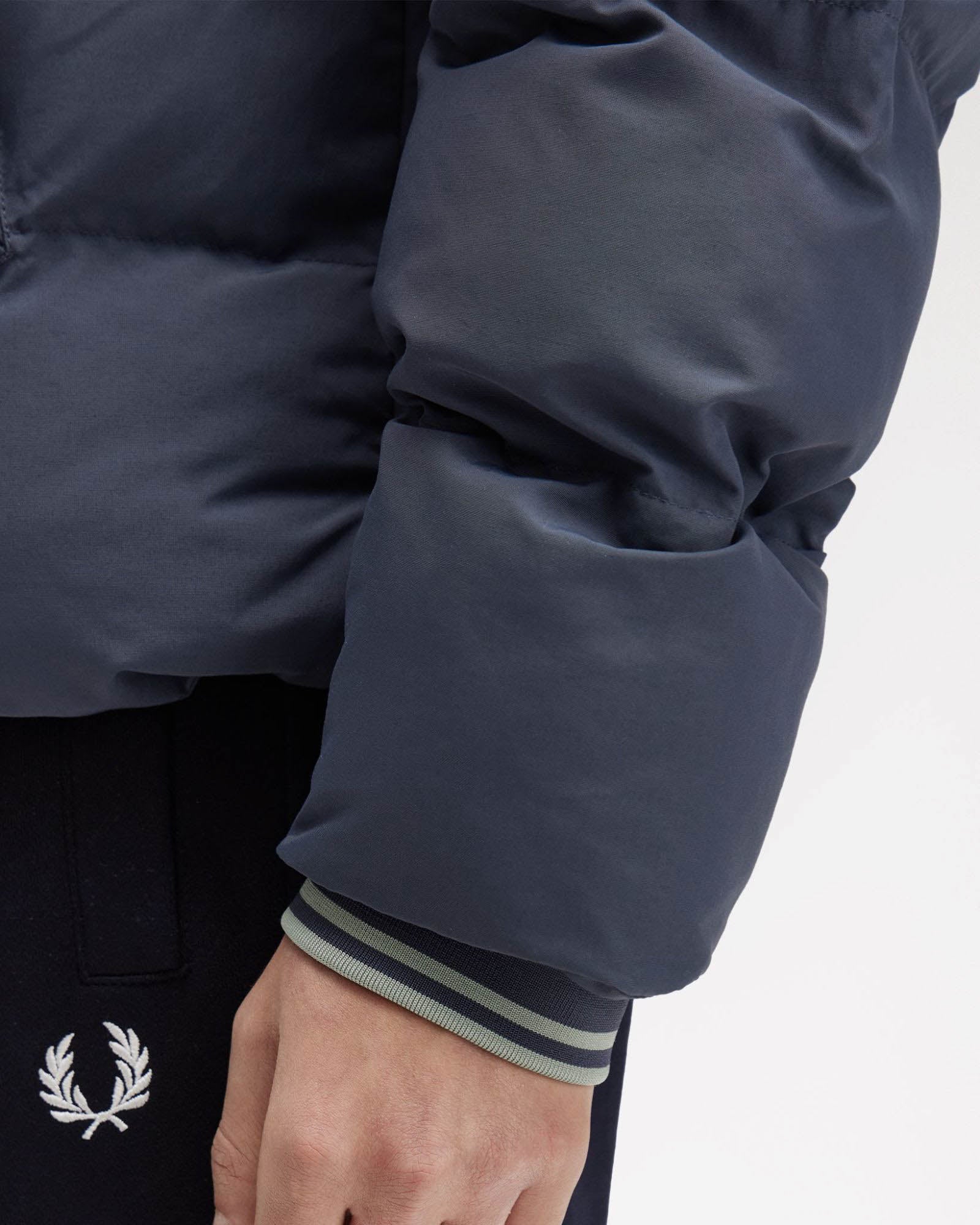 Fred Perry Mens Raglan Sleeve Padded Jacket - Dark Airforce 738 - Image 2