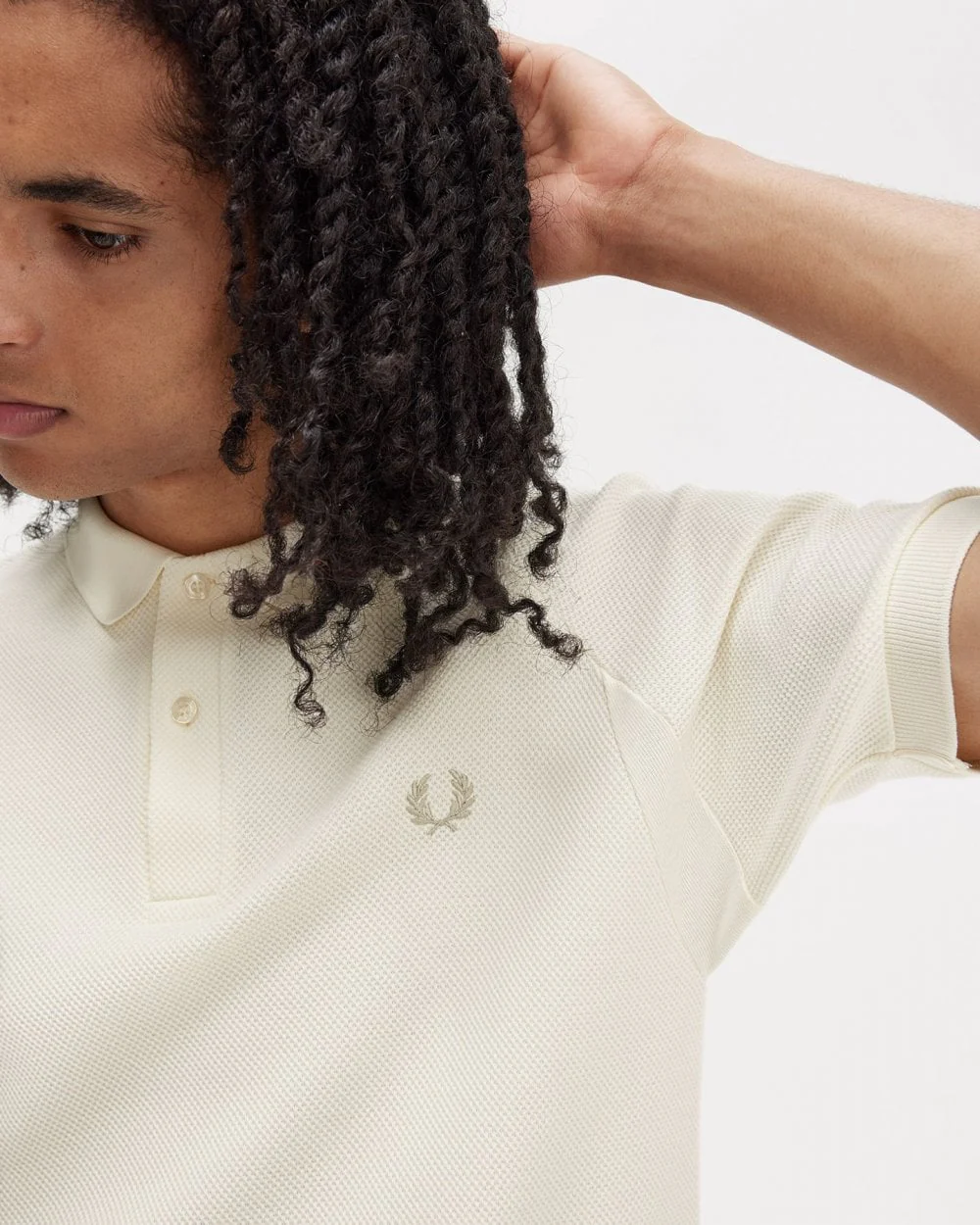 Fred Perry Mens Rib Panel Honeycomb Short Sleeve Polo Shirt - Image 2