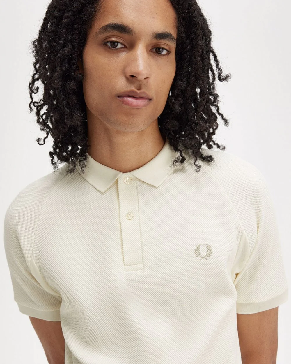 Fred Perry Mens Rib Panel Honeycomb Short Sleeve Polo Shirt - Image 3