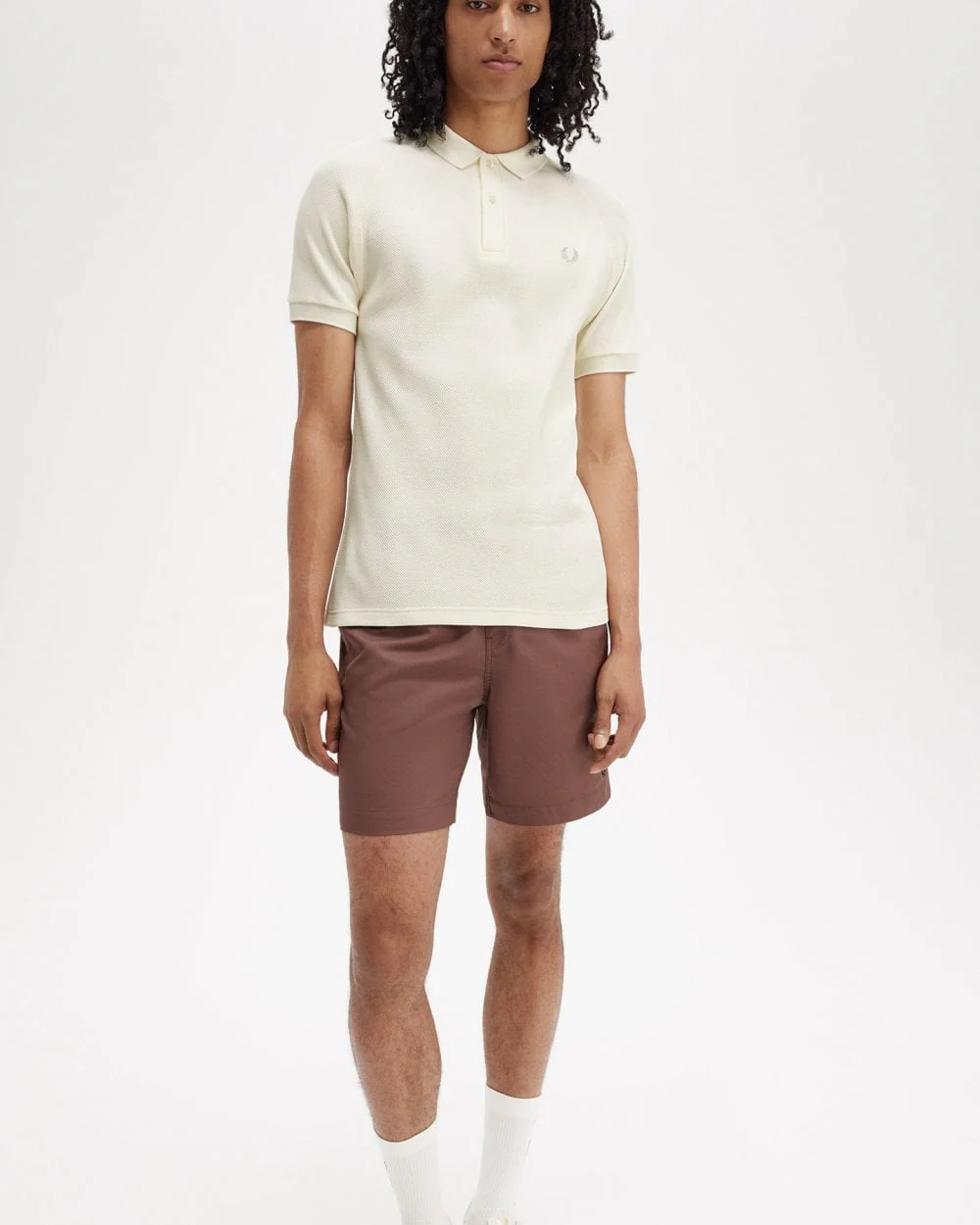 Fred Perry Mens Rib Panel Honeycomb Short Sleeve Polo Shirt - Image 4