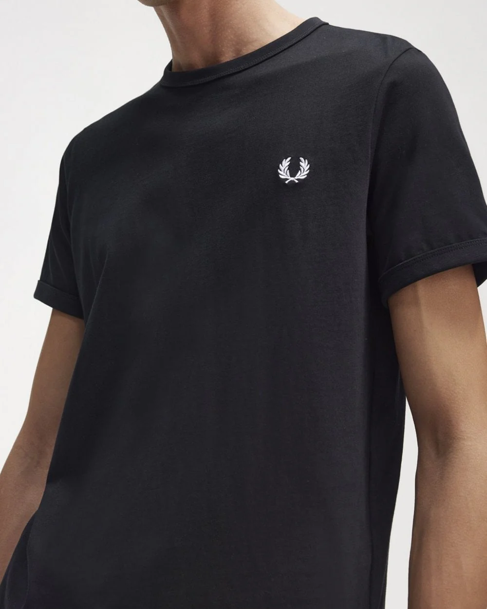 Fred Perry Mens Ringer T-Shirt NOS - Black 102 - Image 2