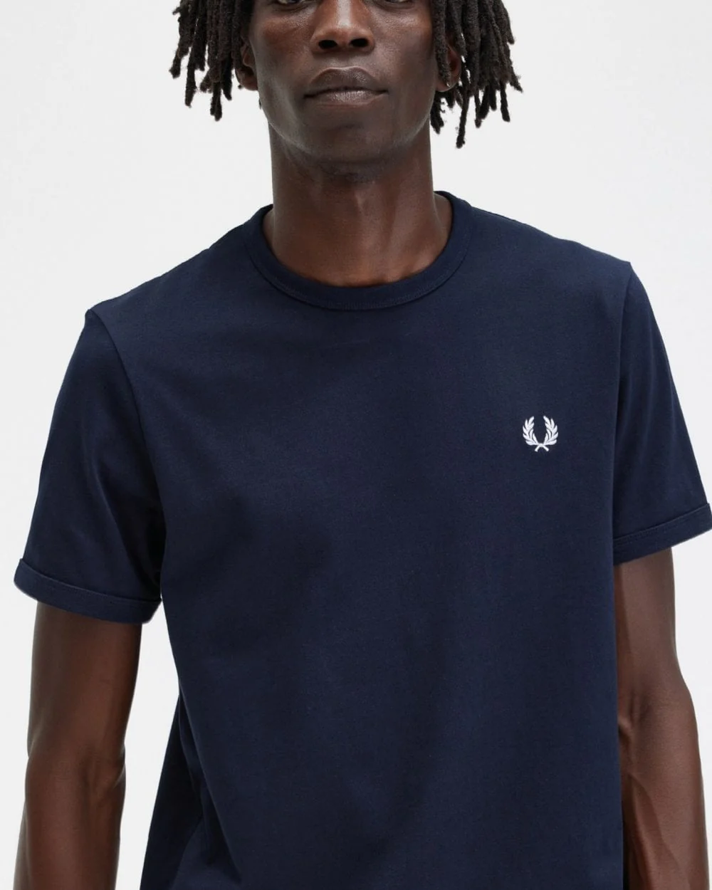 Fred Perry Mens Ringer T-Shirt NOS - Navy 608 - Image 2