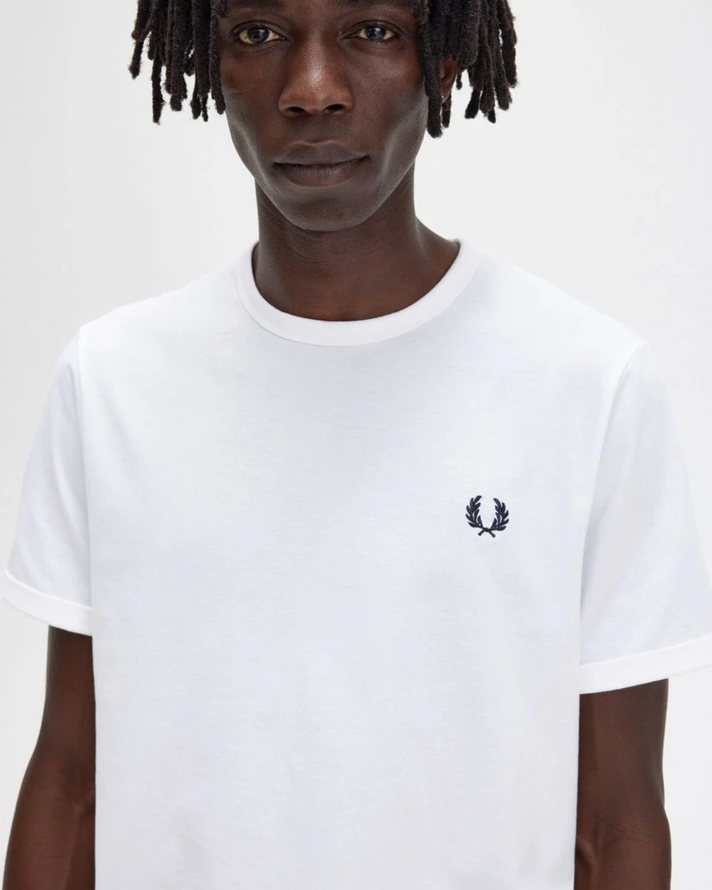 Fred Perry Mens Ringer T-Shirt NOS - White 100 - Image 2