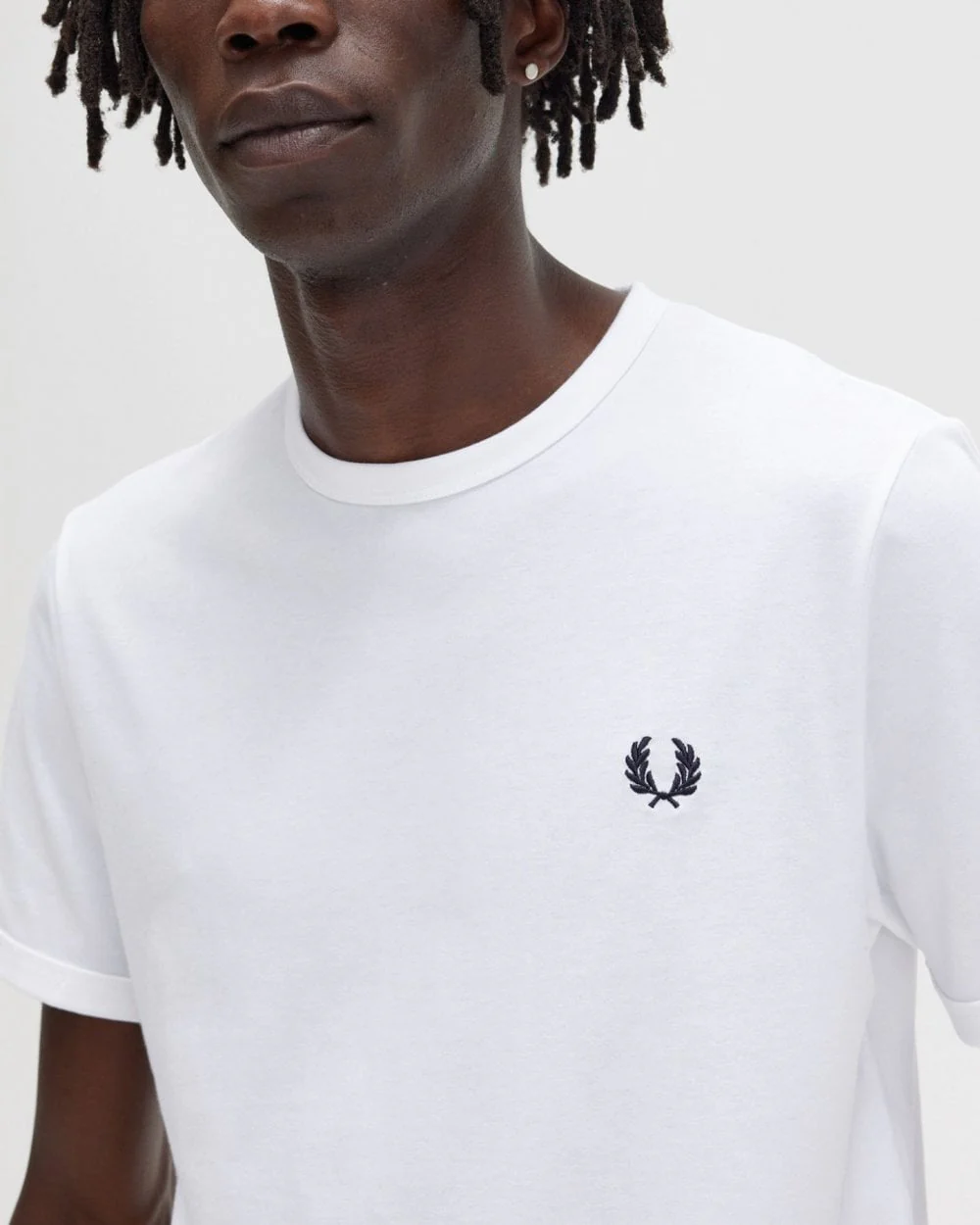 Fred Perry Mens Ringer T-Shirt NOS - White 100 - Image 3
