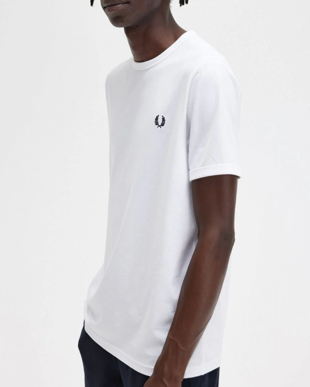 Fred Perry Mens Ringer T-Shirt NOS - White 100 - Image 4