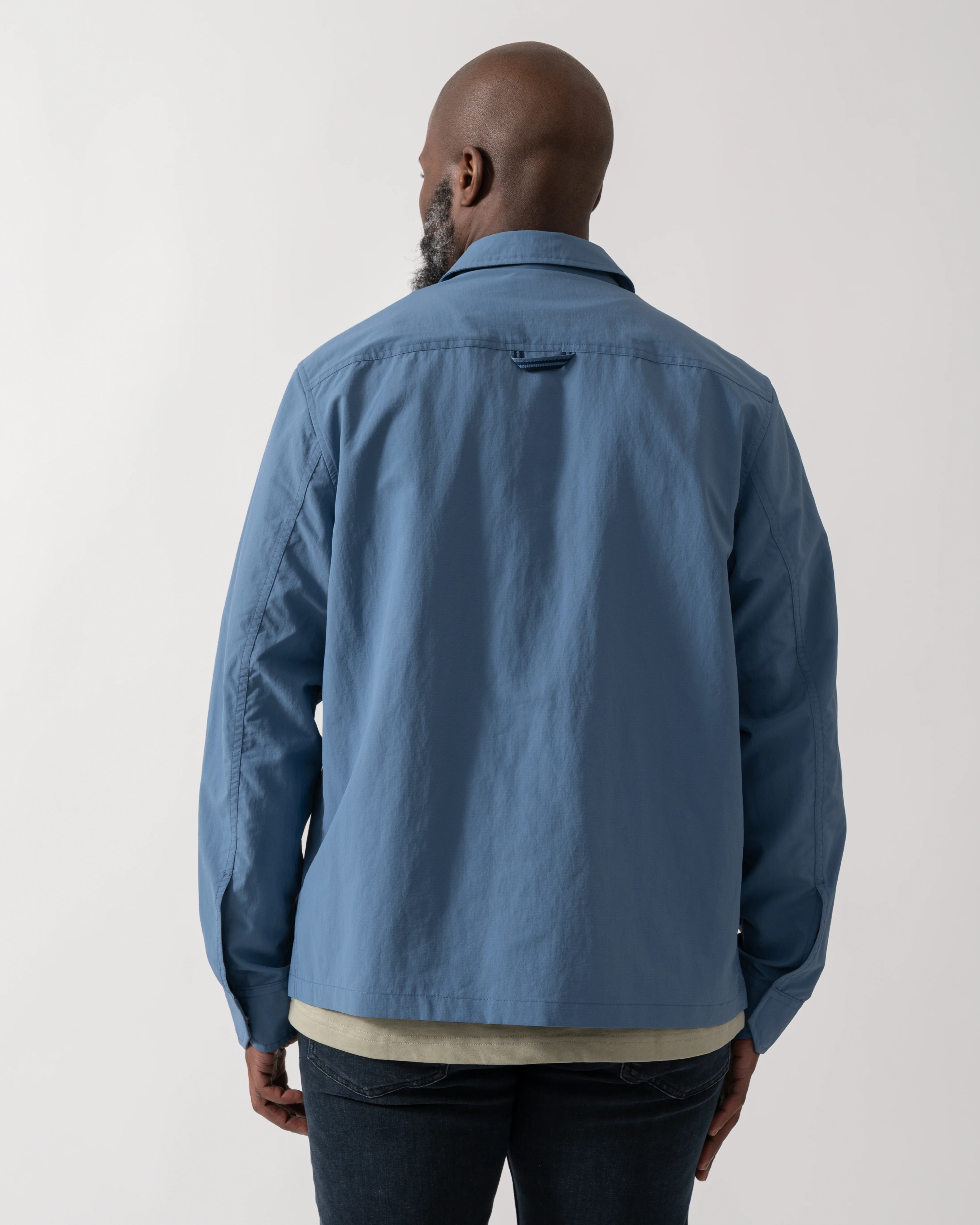 Fred Perry Mens Ripstop Pocket Overshirt - Ace Blue 27A - Image 4