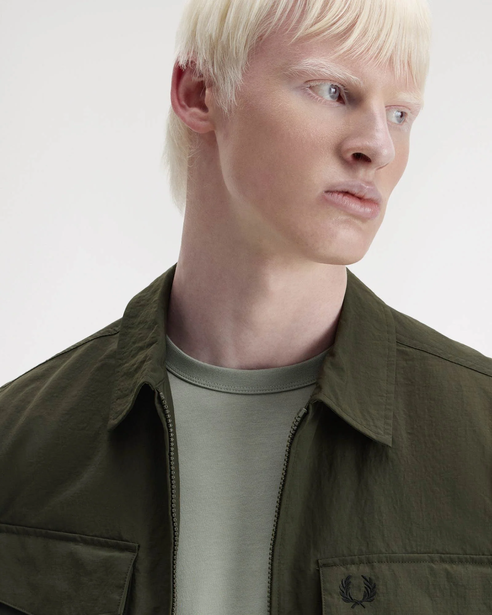 Fred Perry Mens Ripstop Pocket Overshirt - Hunting Green 408 - Image 2