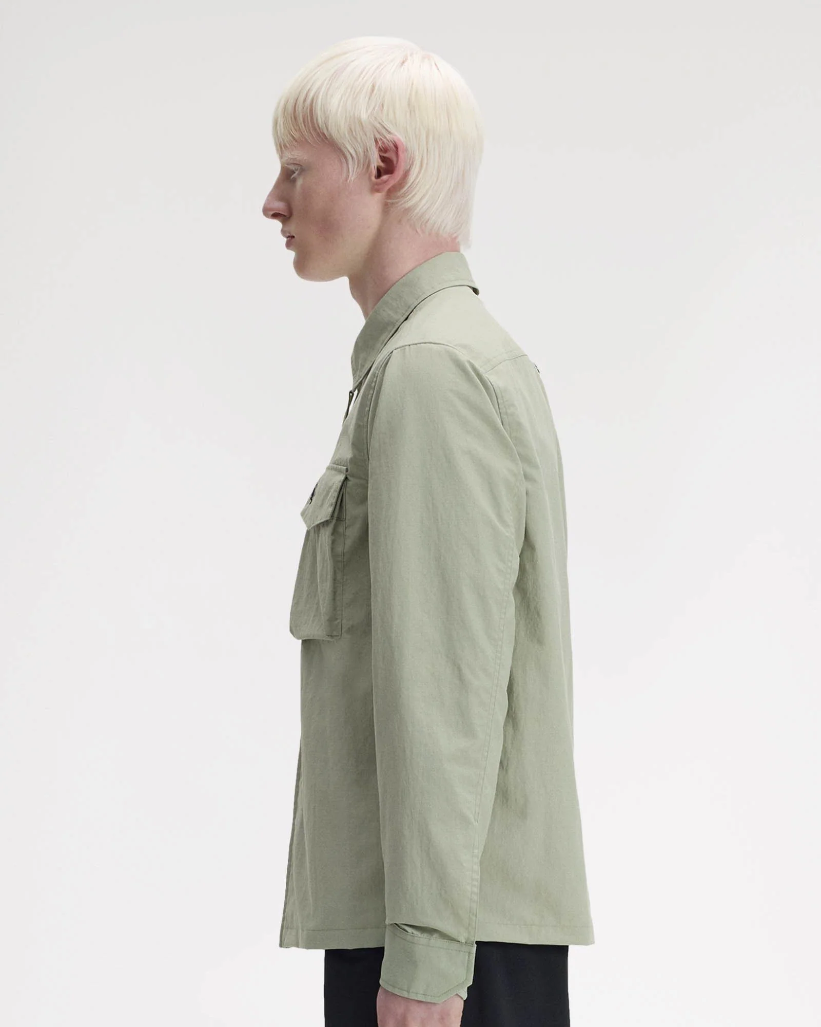 Fred Perry Mens Ripstop Pocket Overshirt - Seagrass M37 - Image 6