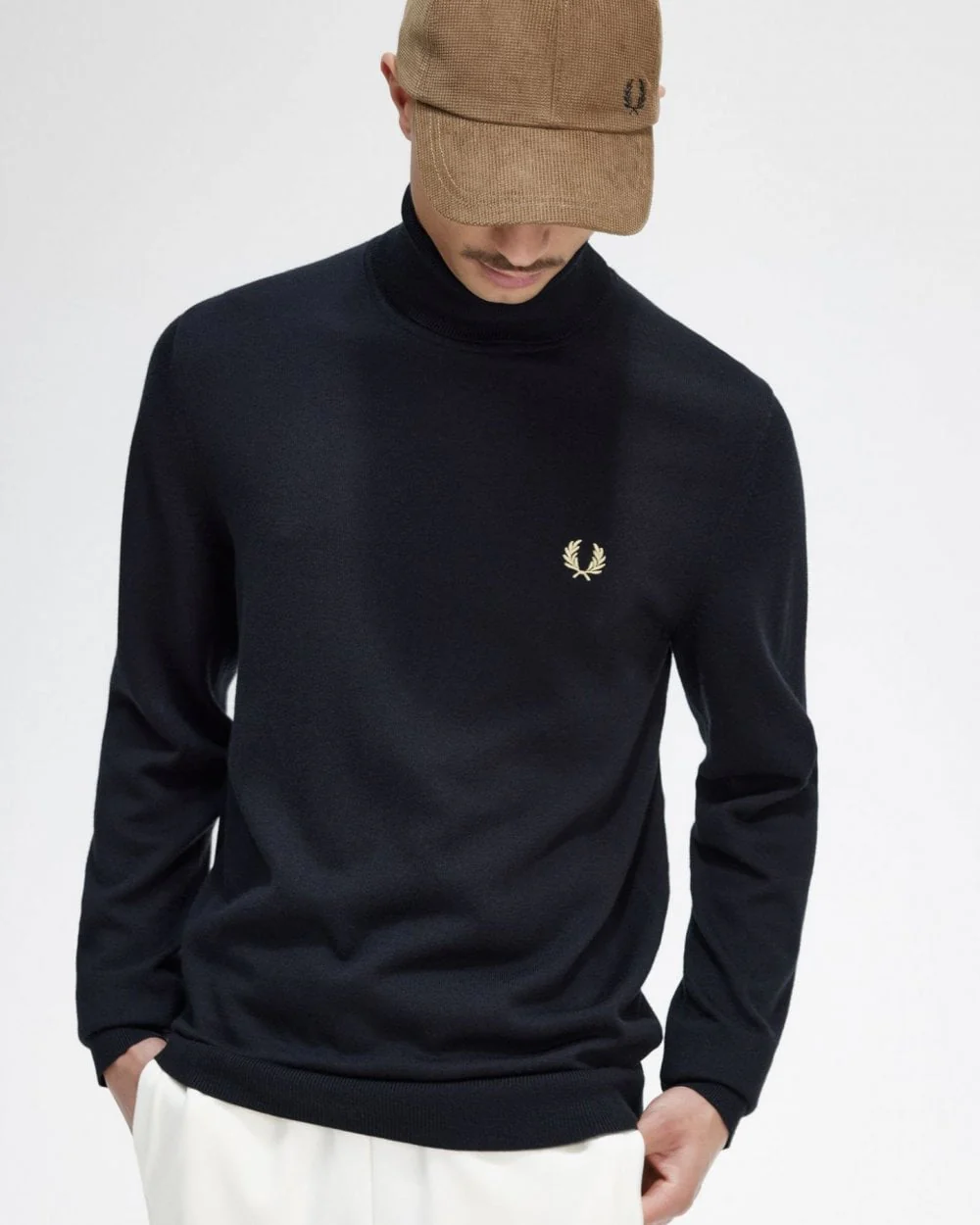Fred Perry Mens Roll Neck Jumper - Image 2