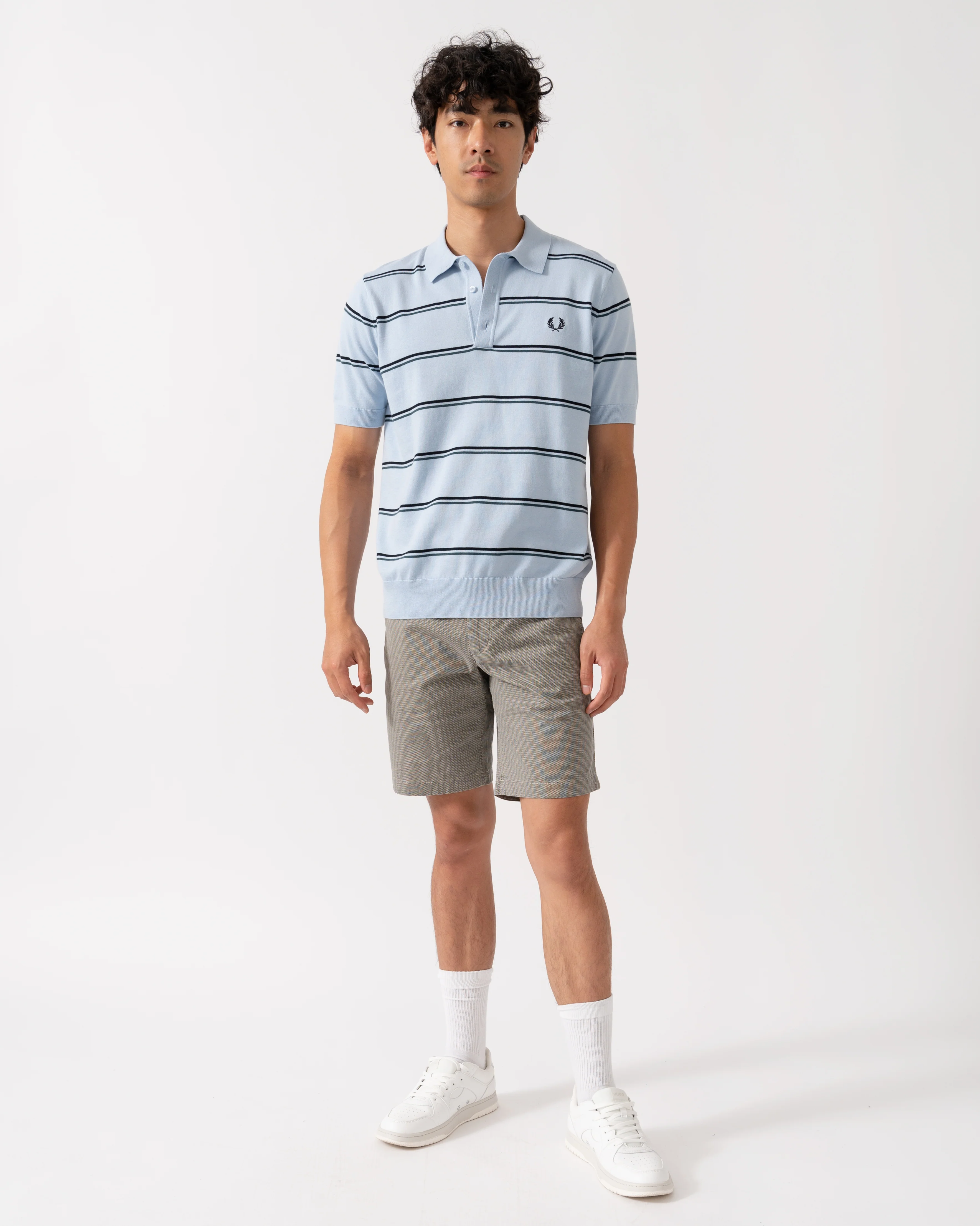 Fred Perry Mens Striped Knitted Shirt - Image 4