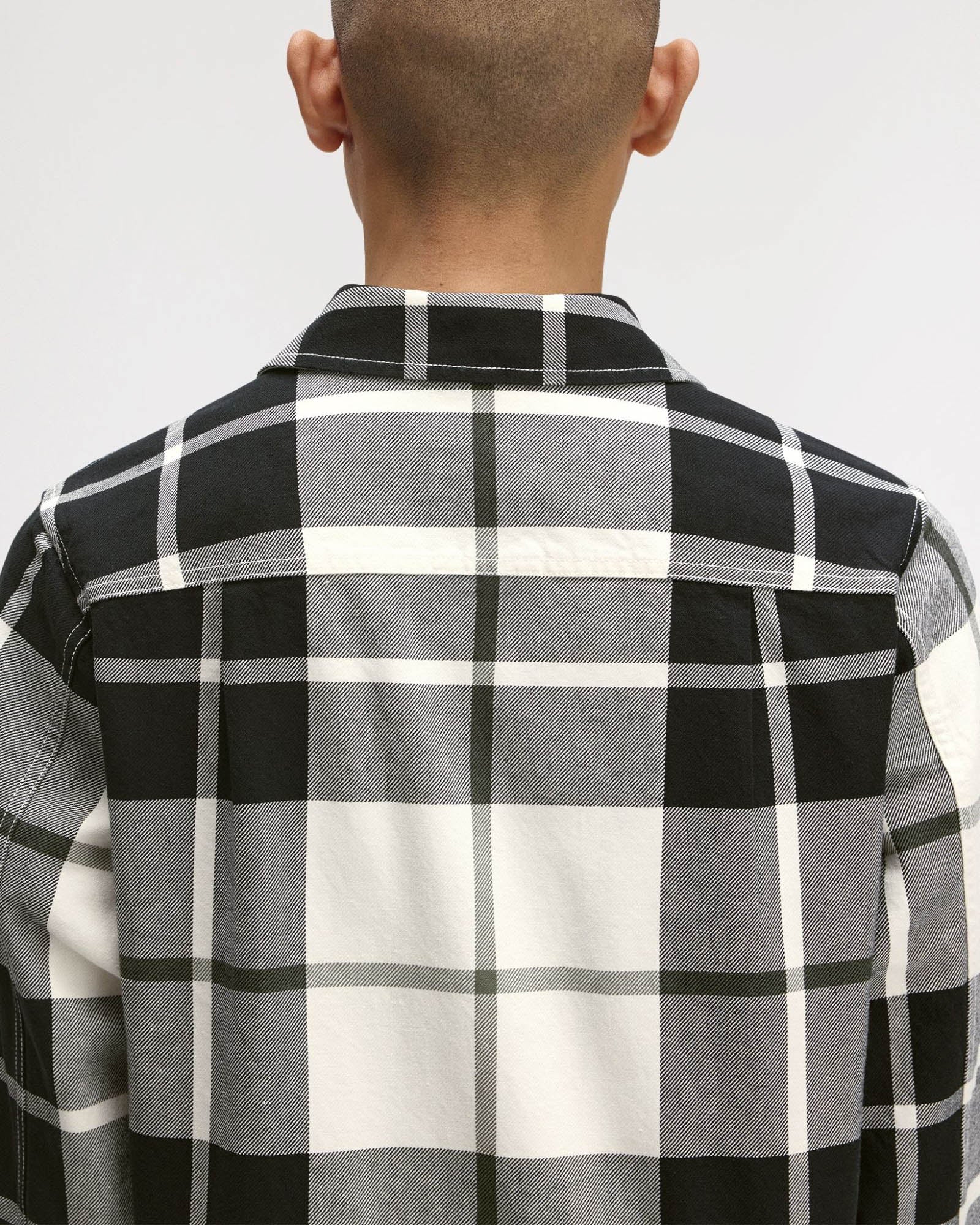 Fred Perry Mens Tartan Twill Overshirt - Ecru 560 - Image 5