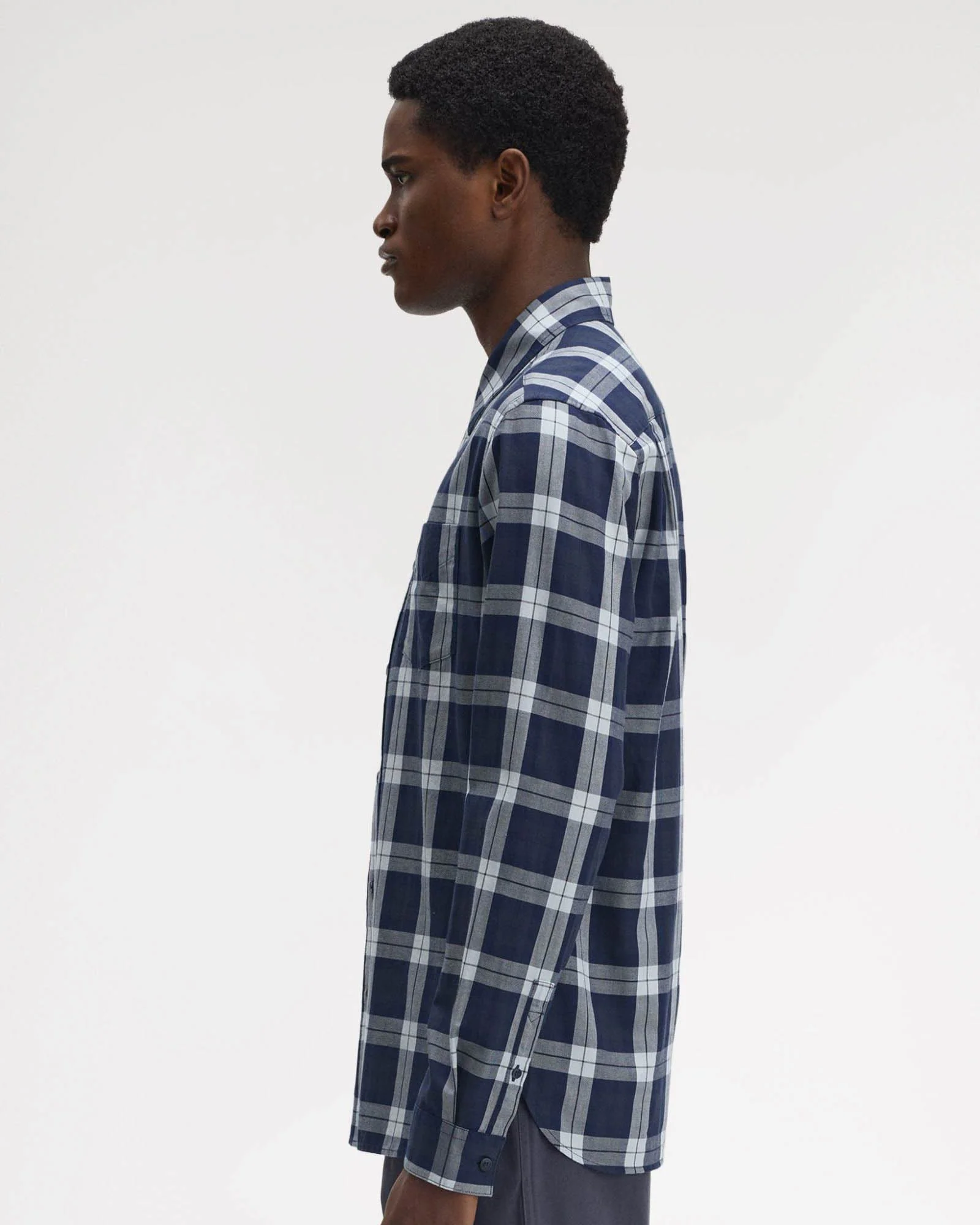 Fred Perry Mens Tartan Twill Shirt - Dark Airforce 738 - Image 6