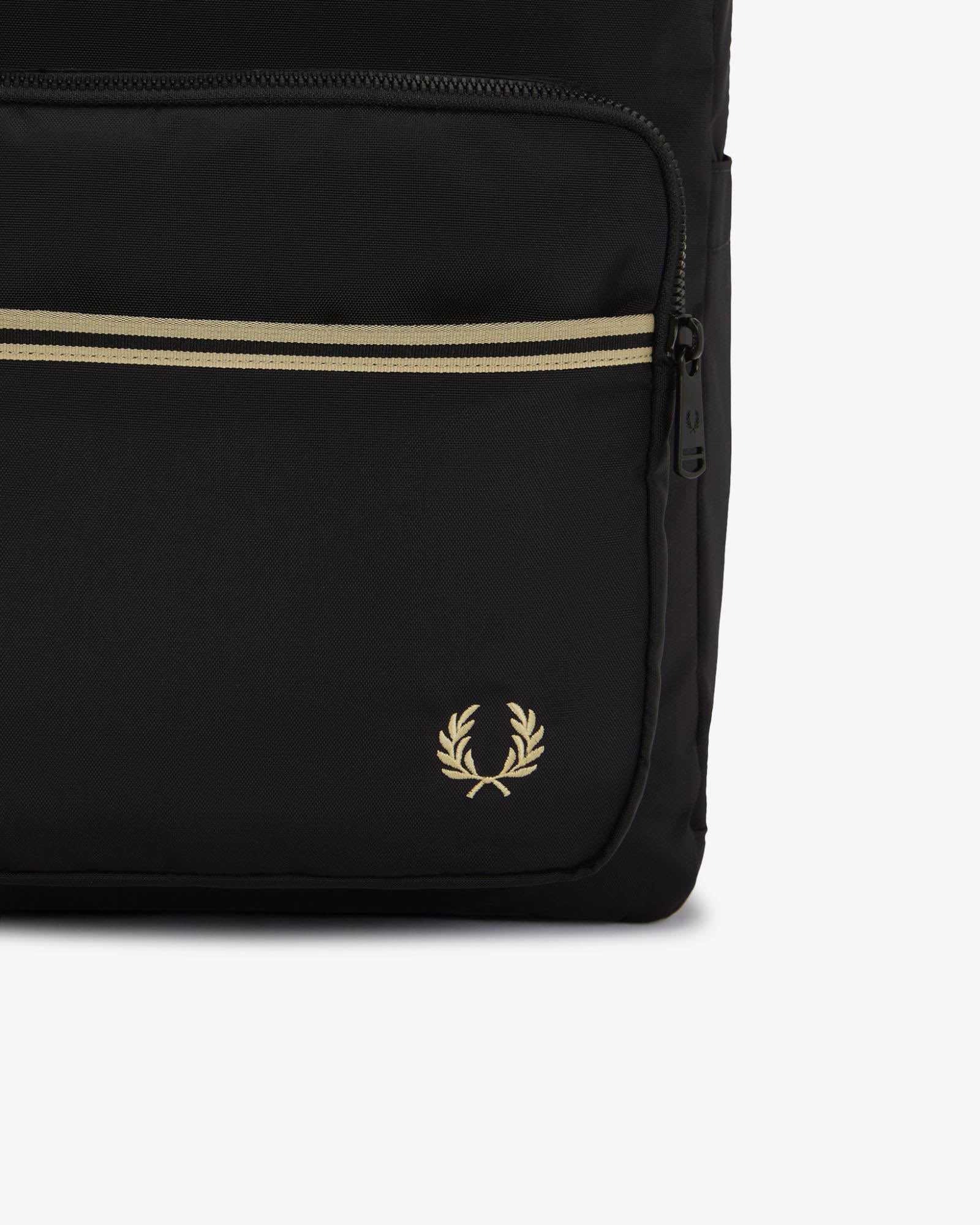 Fred Perry Mens Tipped Tape Backpack - Black 102 - Image 5