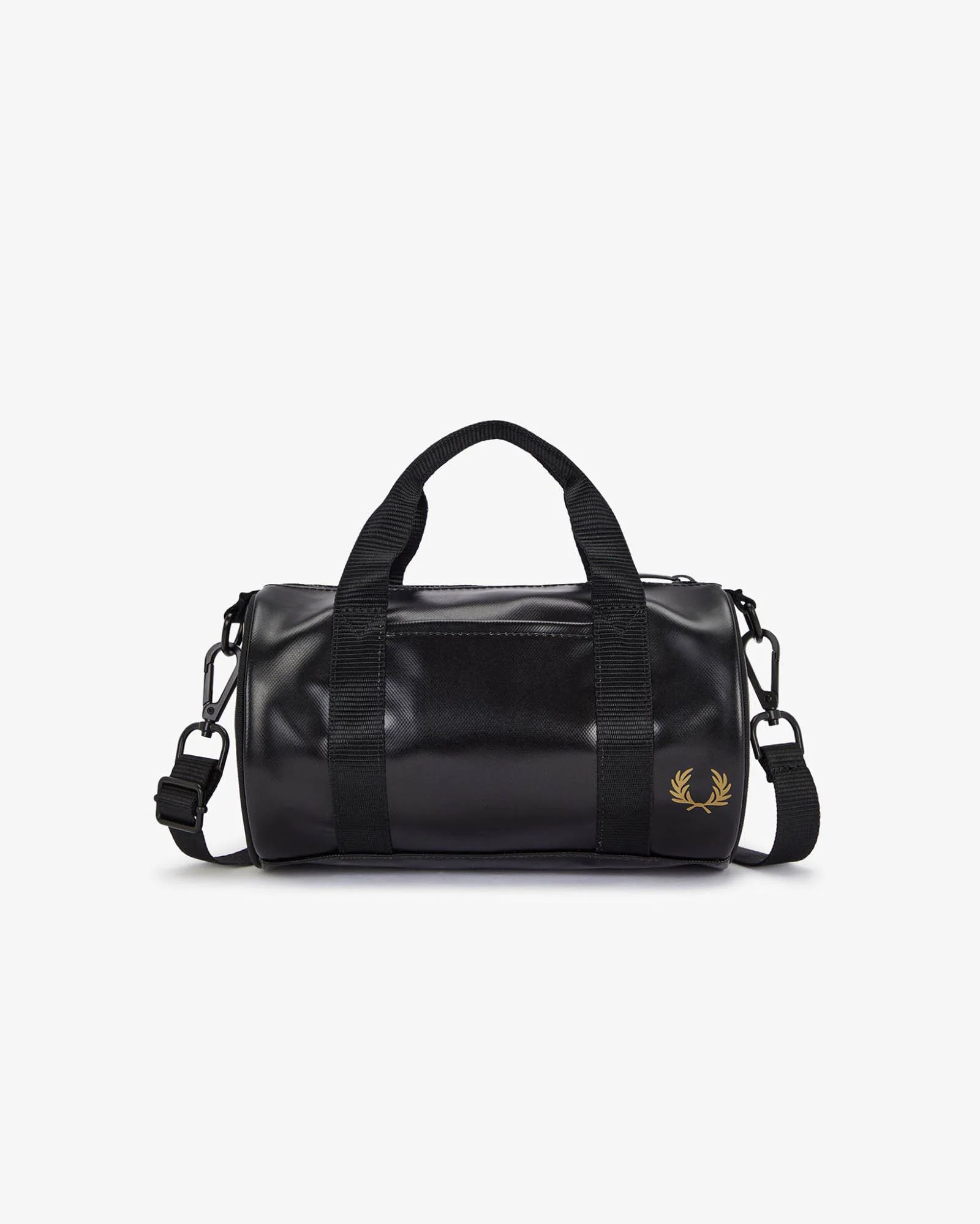 Fred Perry Tonal Classic Mini Barrel Bag - Black/Gold 774 - Image 2