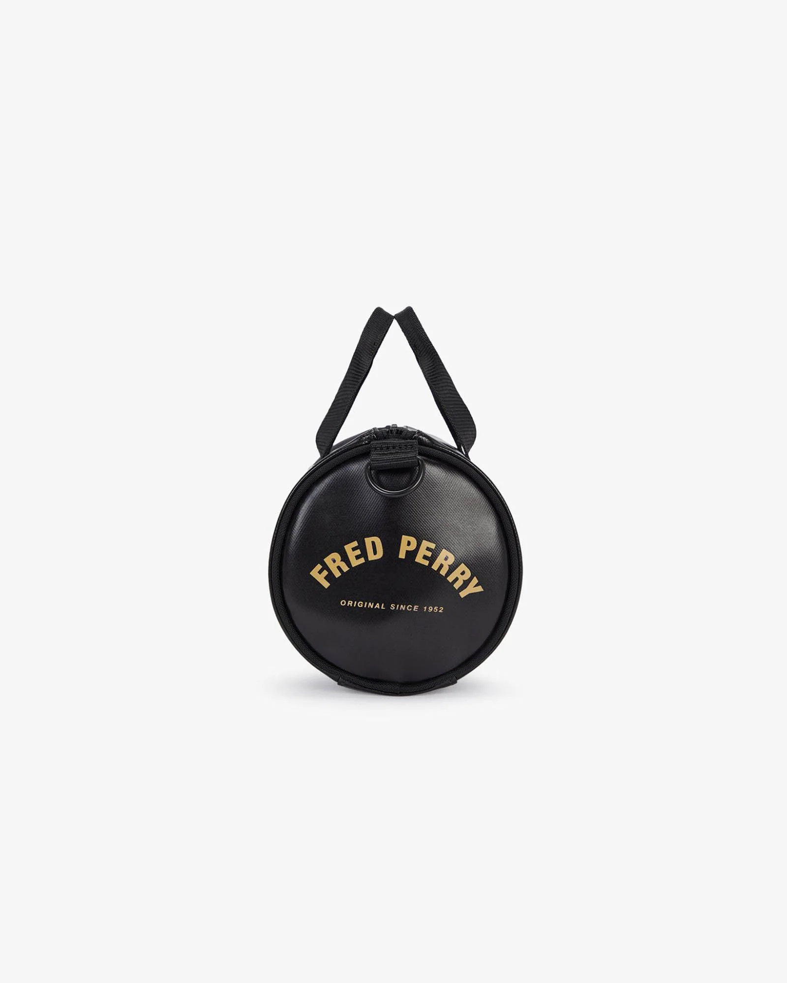 Fred Perry Tonal Classic Mini Barrel Bag - Black/Gold 774 - Image 3
