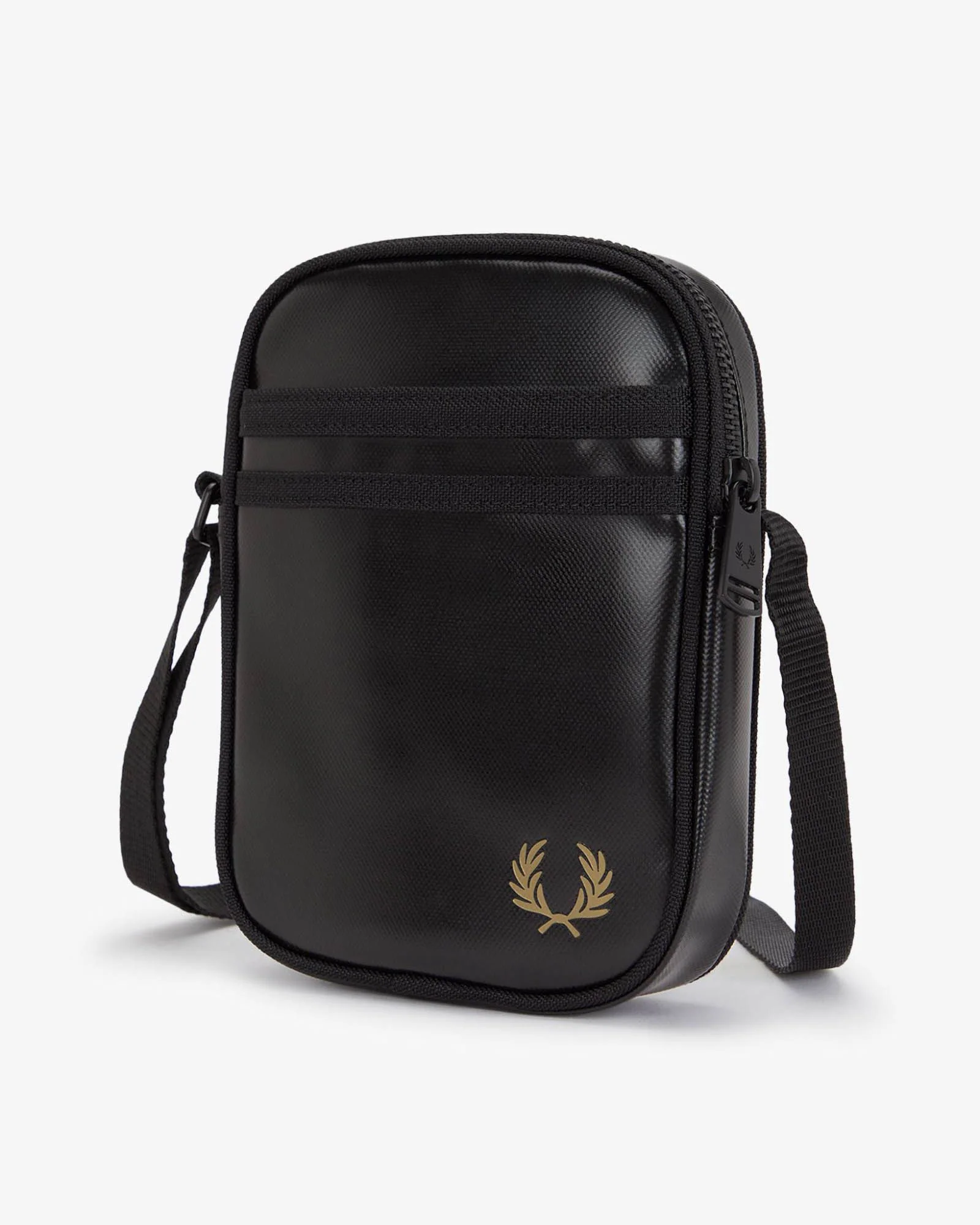 Fred Perry Mens Tonal Classic Small Side Bag - Black/Gold 774 - Image 2