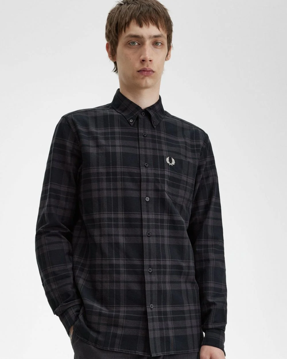 Fred Perry Mens Tonal Tartan Shirt - Image 2