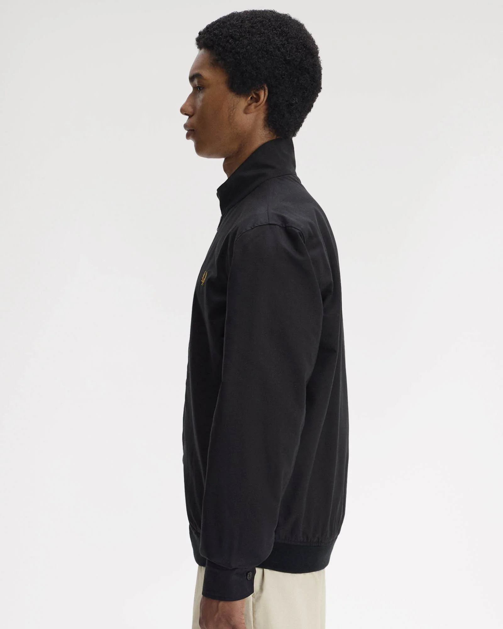 Fred Perry Mens Twill Harrington Jacket - Black 102 - Image 7