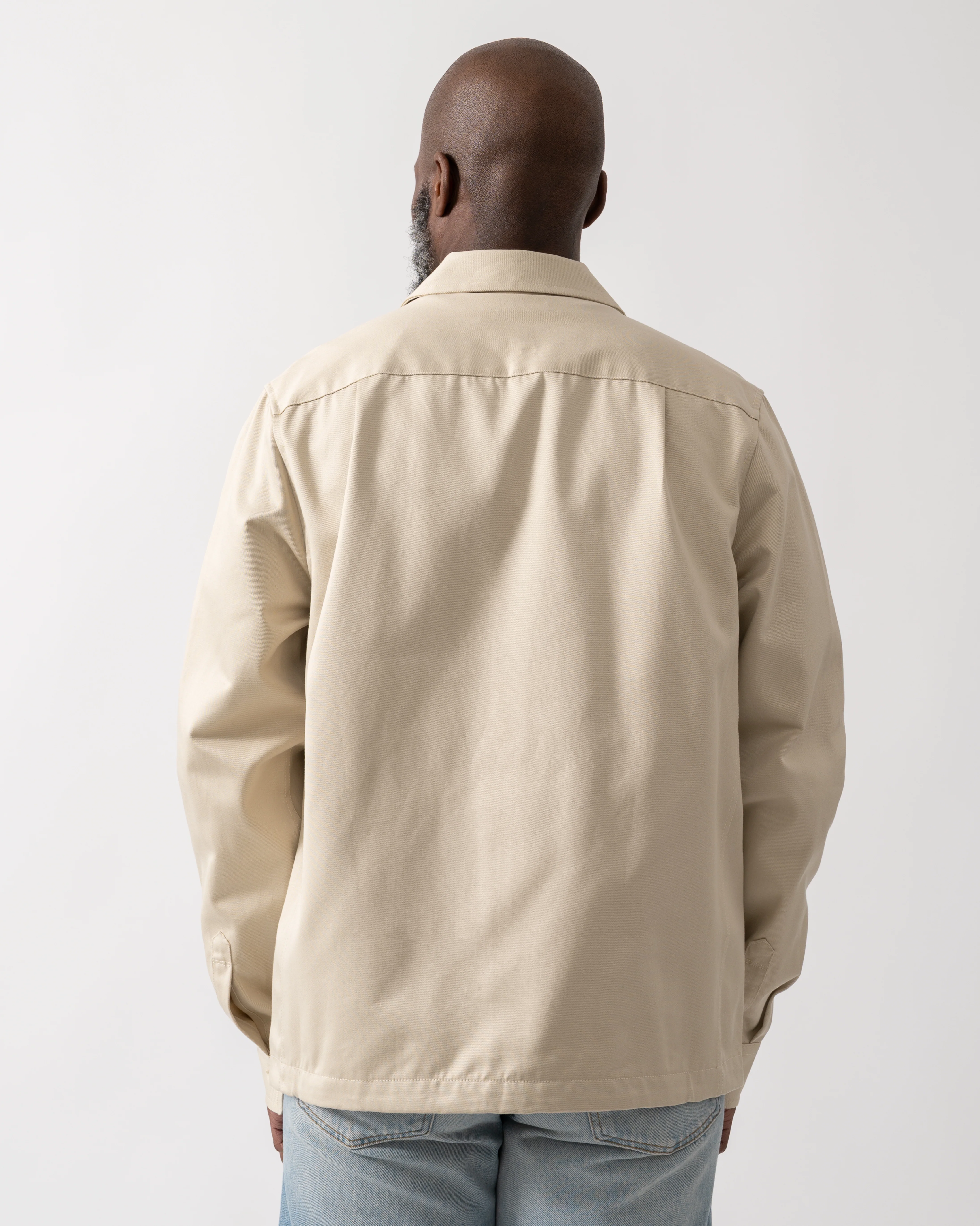 Fred Perry Mens Twill Overshirt - Oatmeal 691 - Image 5